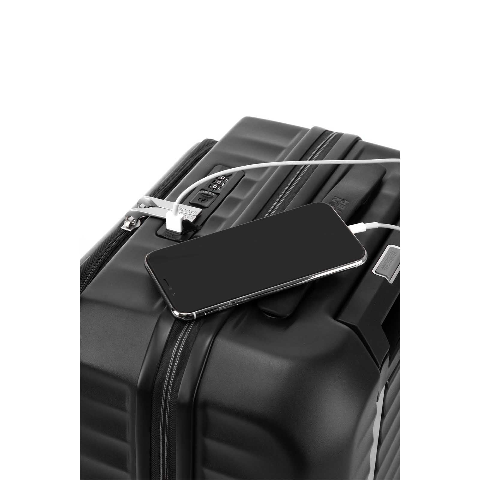 American-Tourister-Frontec-54cm-Suitcase-Jet-Black-USB-Port