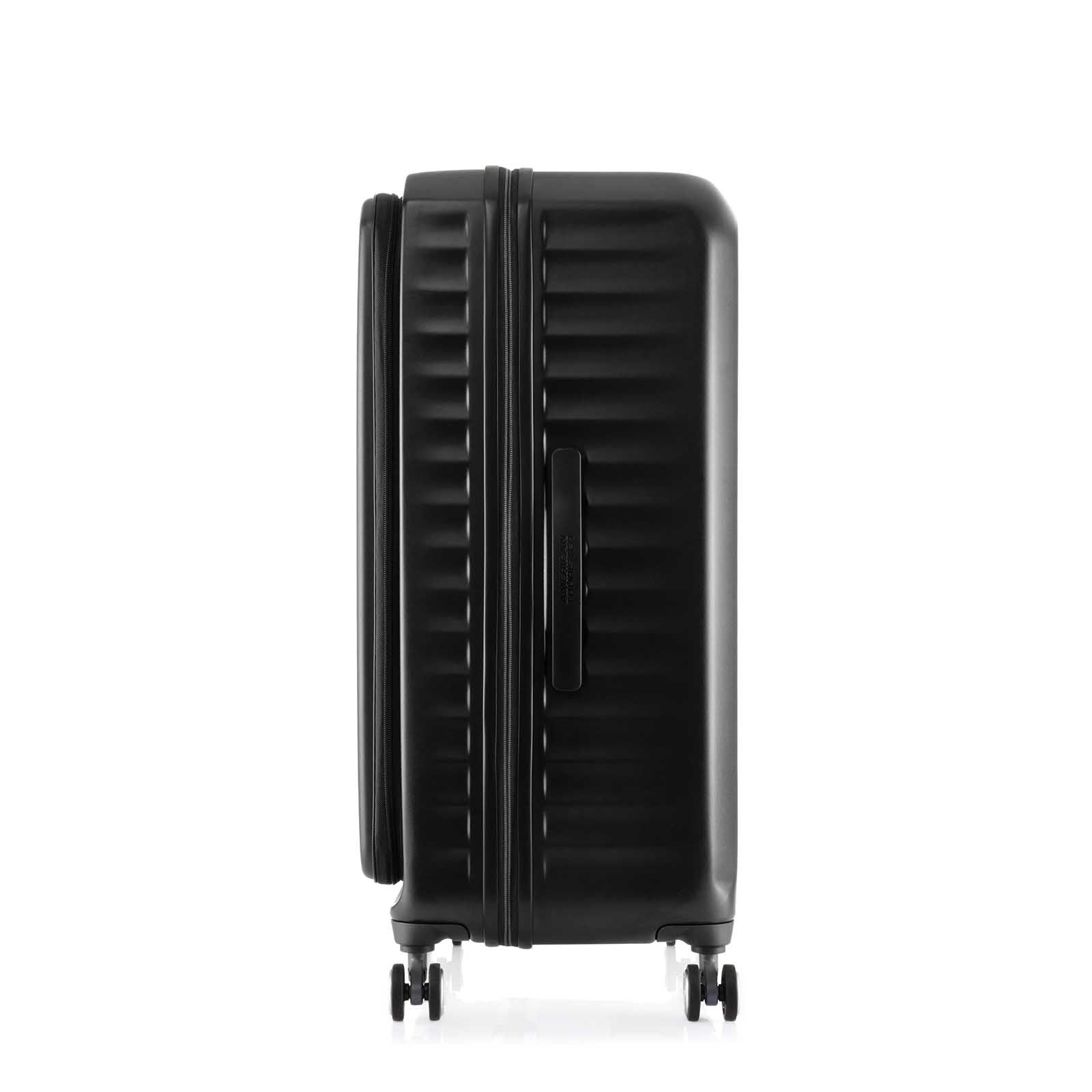 American-Tourister-Frontec-79cm-Suitcase-Jet-Black-Side-RH