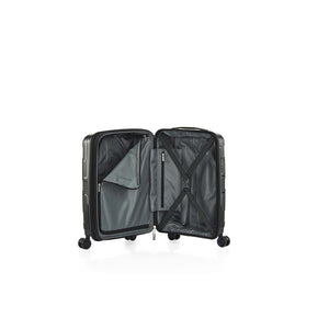 American-Tourister-Light-Max-55cm-Carry-On-Suitcase-Black-Open