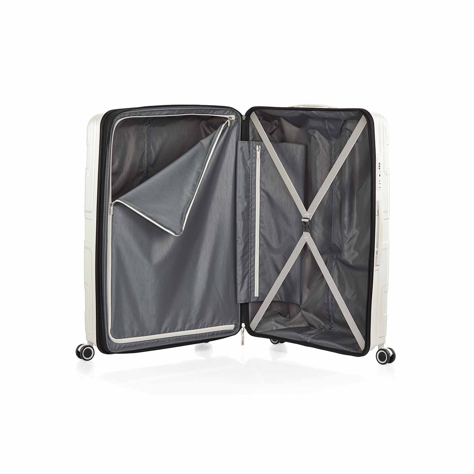 American-Tourister-Light-Max-82cm-Suitcase-Off-White-Open