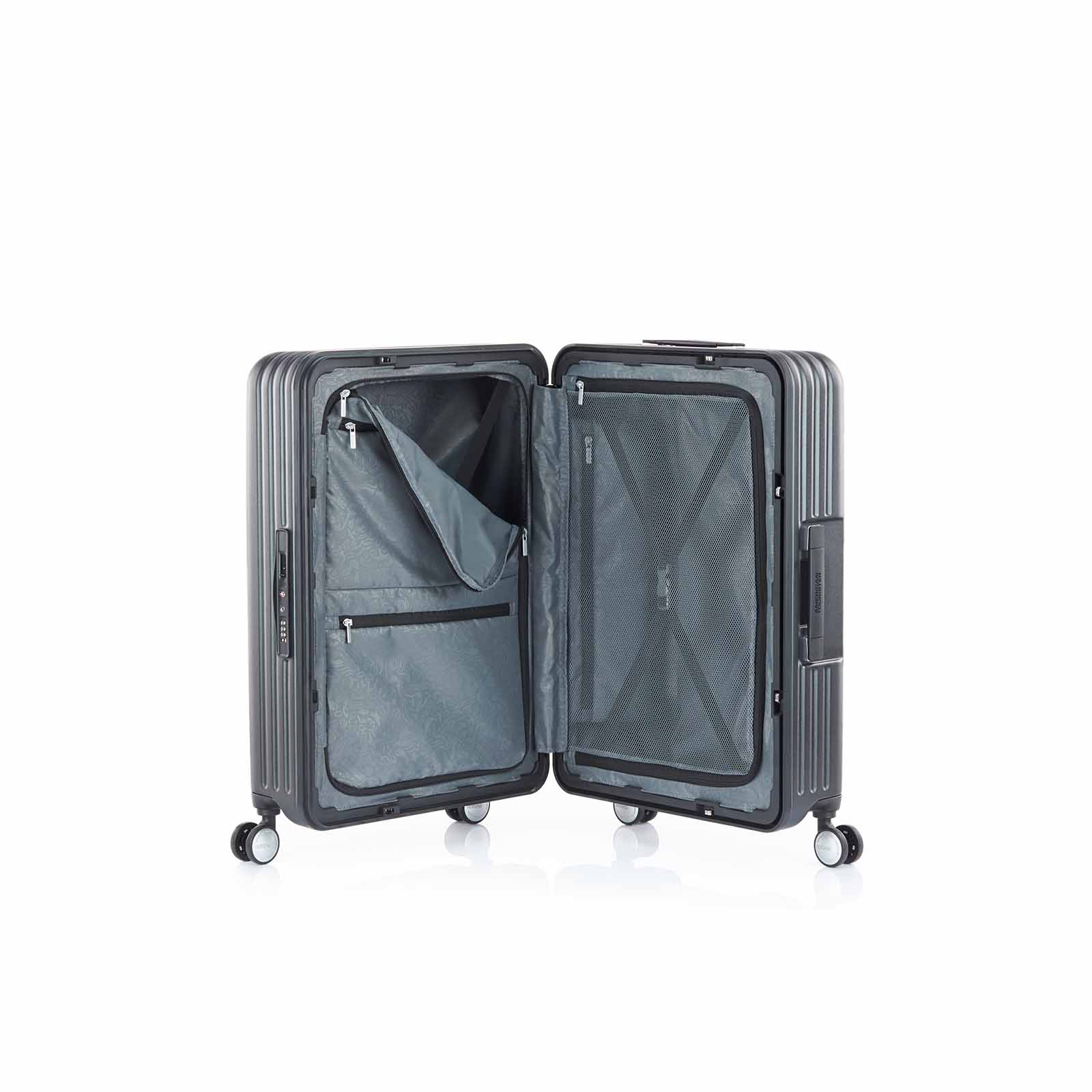 American-Tourister-Lockation-65cm-Suitcase-Black-Open
