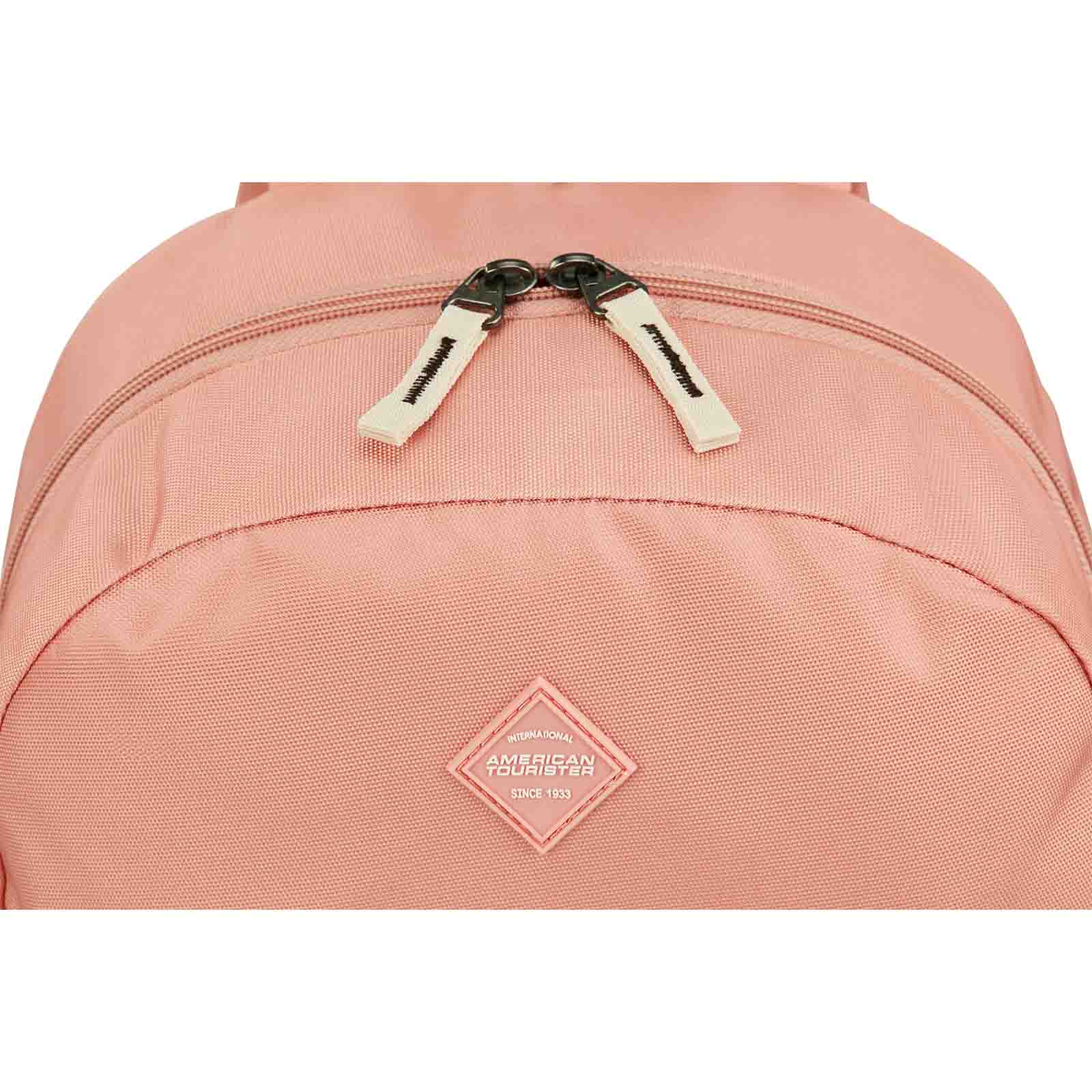 American-Tourister-Rudy-Everyday-Backpack-Apricot-Ice-Logo