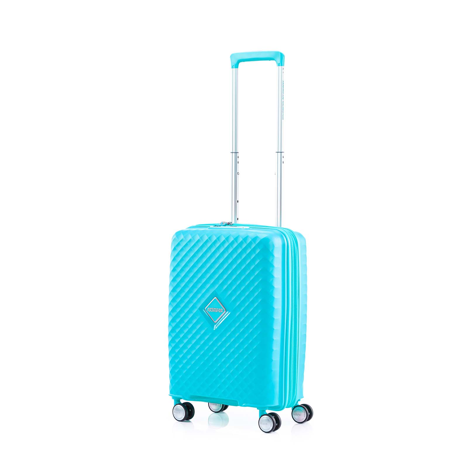 American-Tourister-Squasem-55cm-Carry-On-Suitcase-Aqua-Blue-Front-Angle