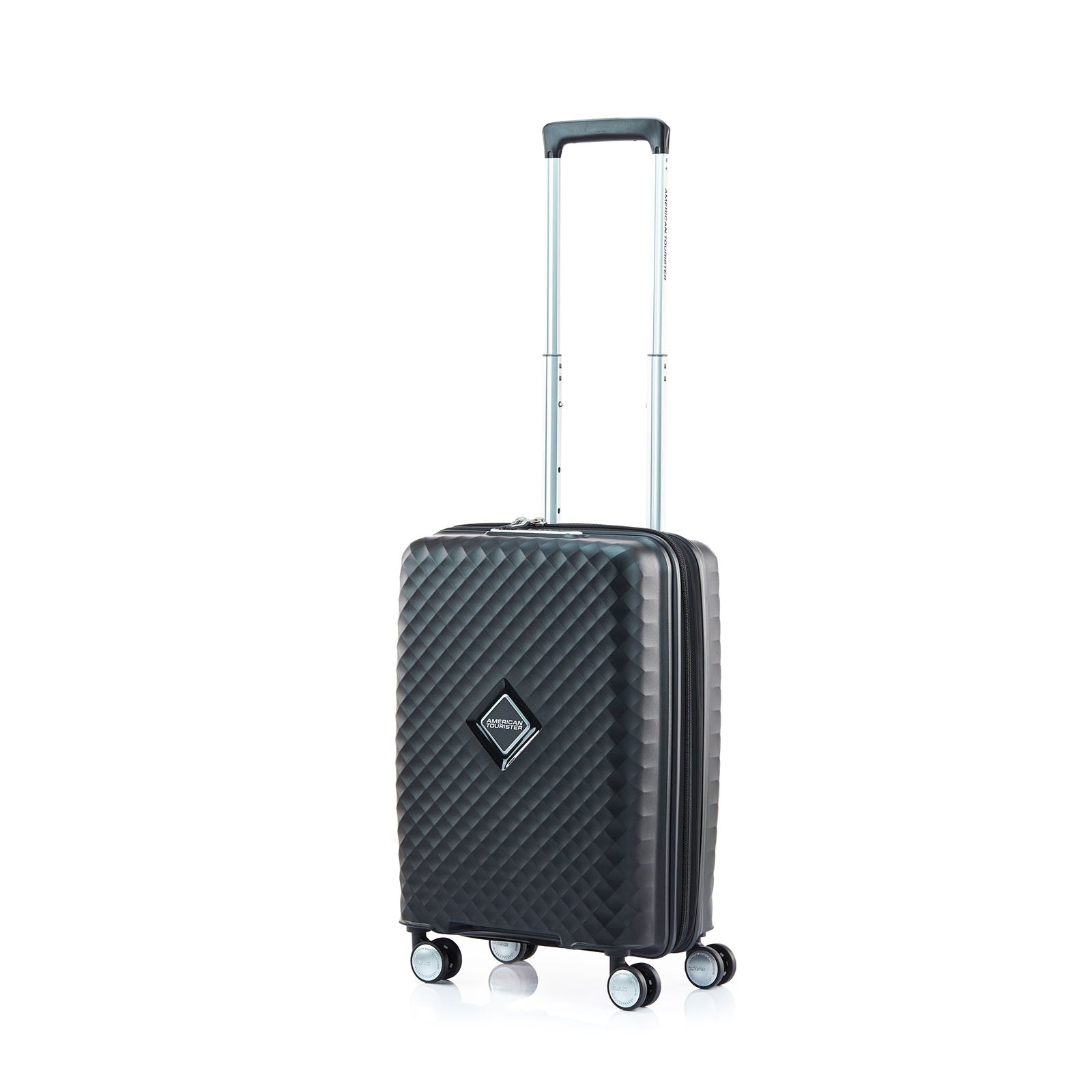 American-Tourister-Squasem-55cm-Carry-On-Suitcase-Black-Front-Angle