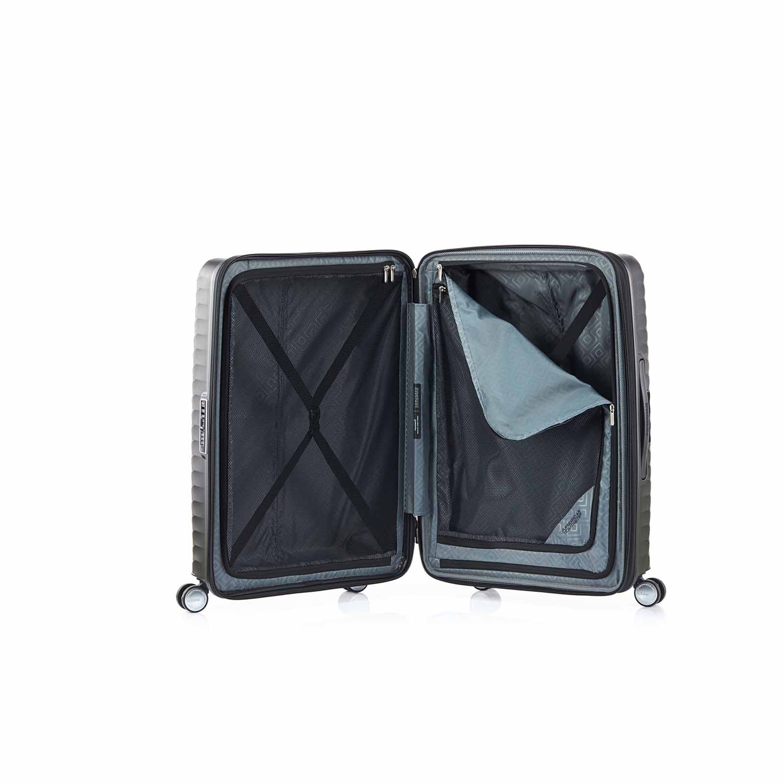 American-Tourister-Squasem-66cm-Suitcase-Black-Open