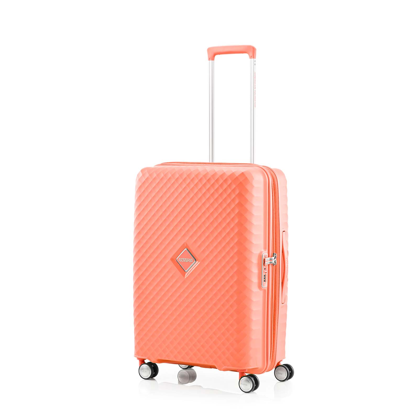 American-Tourister-Squasem-66cm-Suitcase-Bright-Coral-Front-Angle
