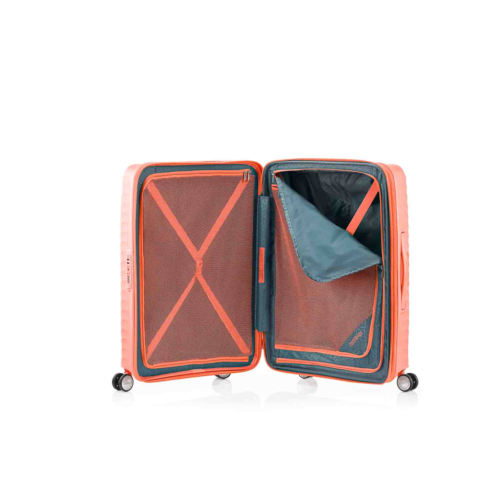 American-Tourister-Squasem-66cm-Suitcase-Bright-Coral-Open