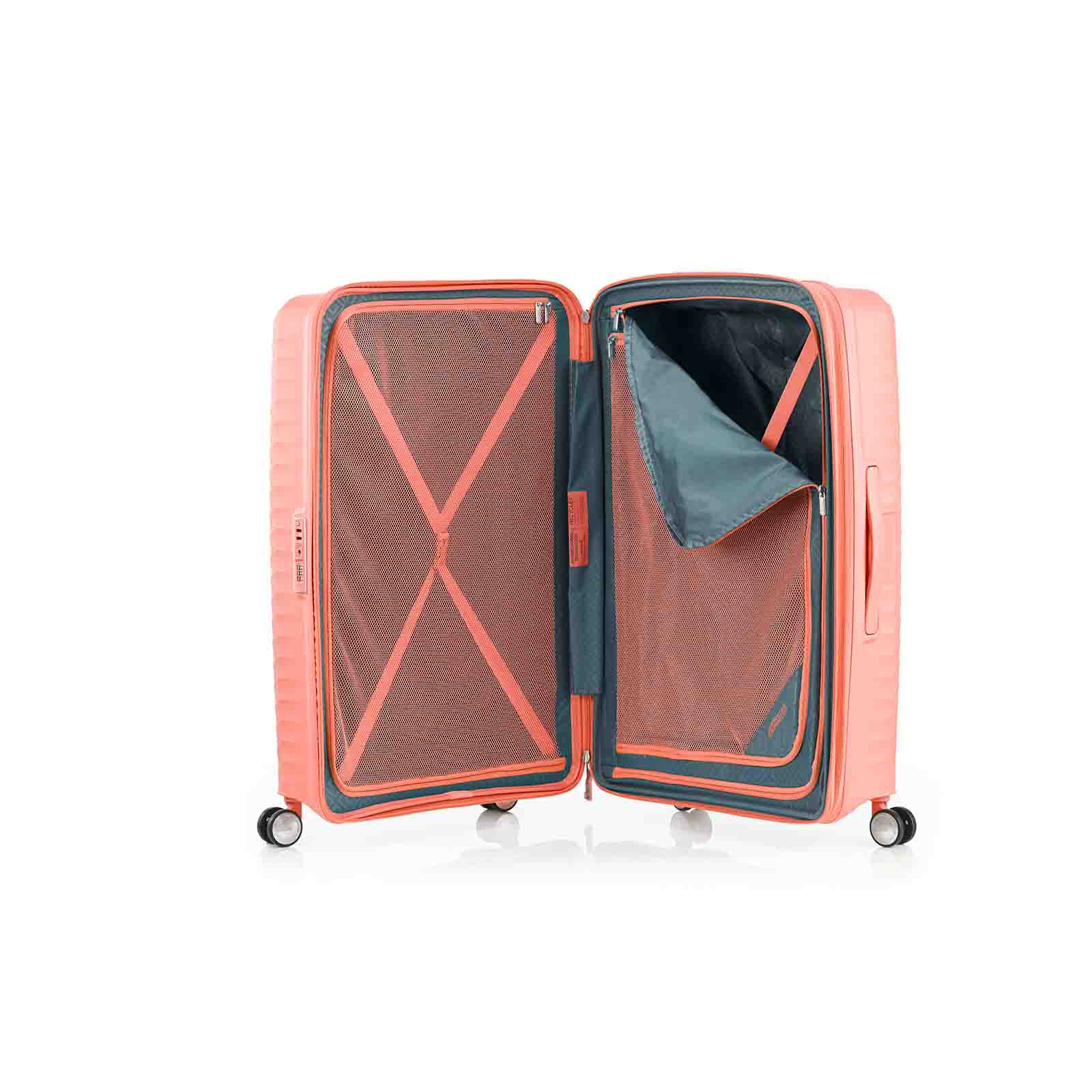 American-Tourister-Squasem-75cm-Suitcase-Bright-Coral-Open