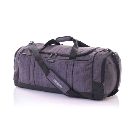 American_Tourister_X-Bags_67cm_Duffel_Bag_Gun_Metal_Front_Shoulder_Strap