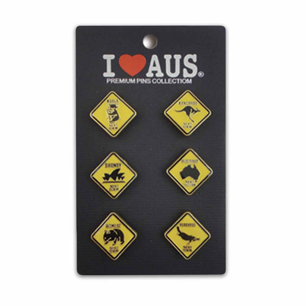 Pin Set 6 Pcs Road Signs