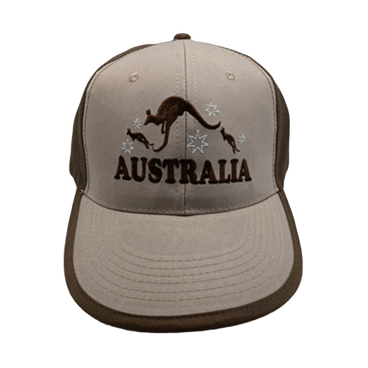 Cap Poly Tan Australia Kangaroo & Stars