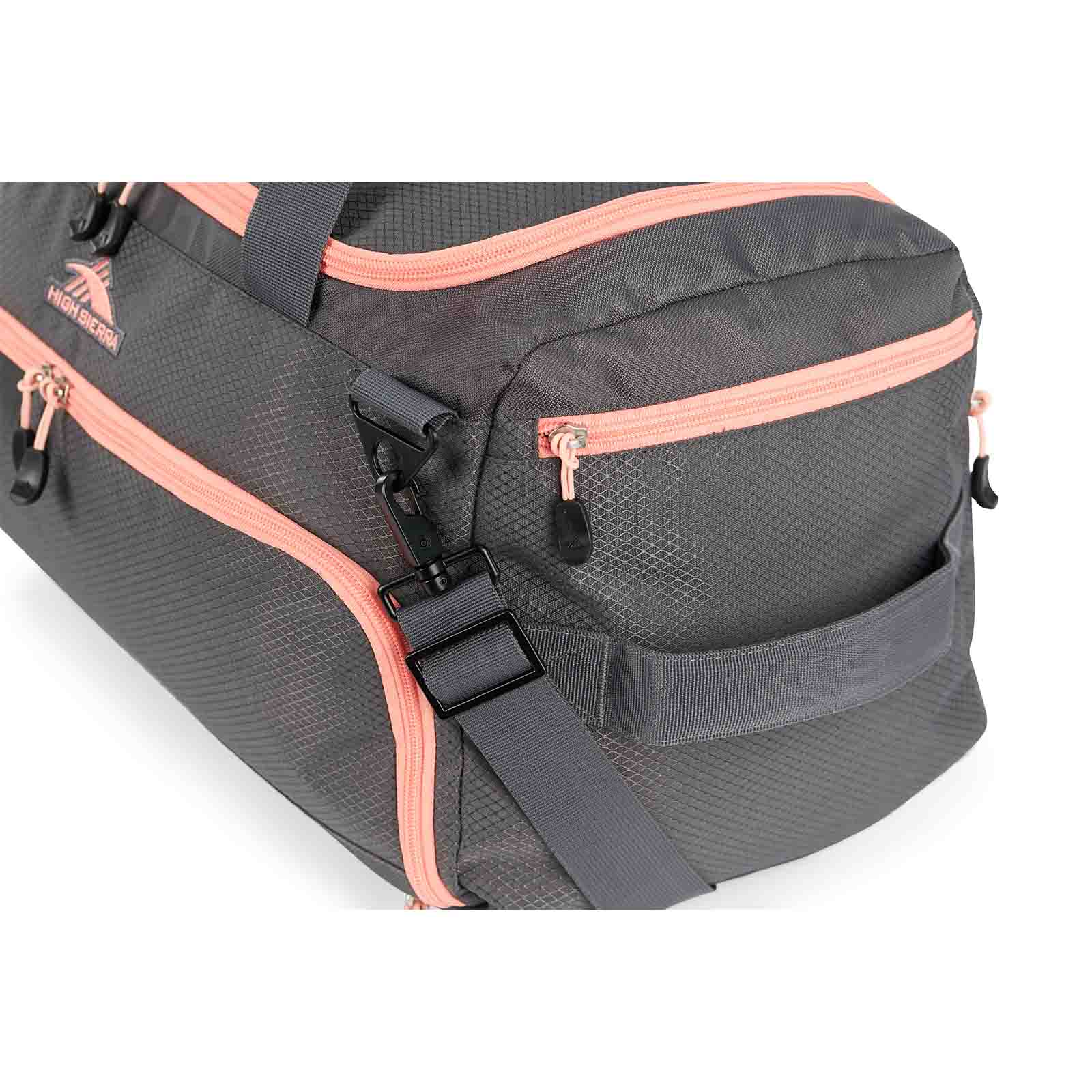 High-Sierra-48cm-Convertible-Sports-Duffle-Grey-Pink-Pocket