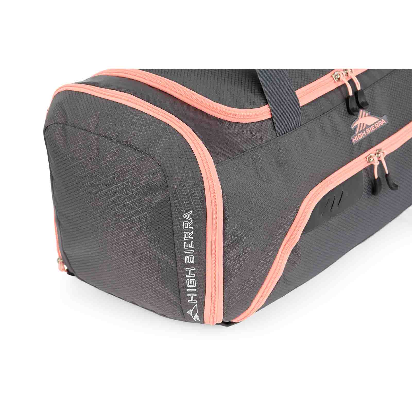 High-Sierra-48cm-Convertible-Sports-Duffle-Grey-Pink-Pockets