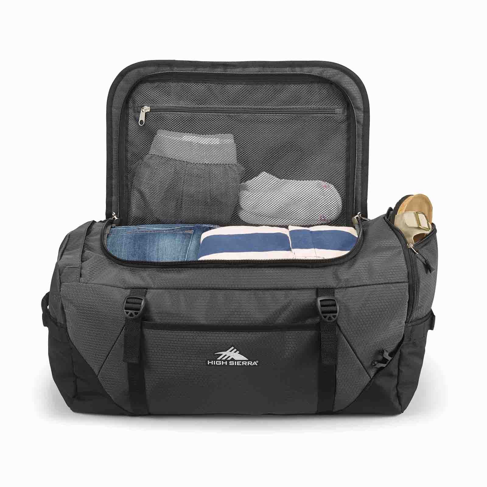 High-Sierra-Fairlead-56cm-Convertible-Duffel-Mercury-Open