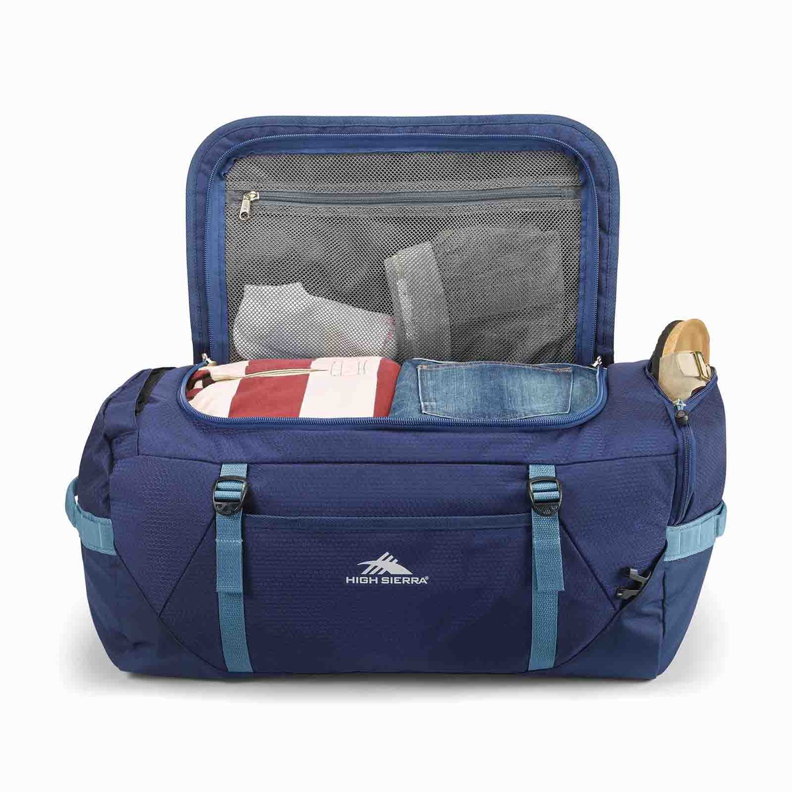 High-Sierra-Fairlead-56cm-Convertible-Duffel-Navy-Open