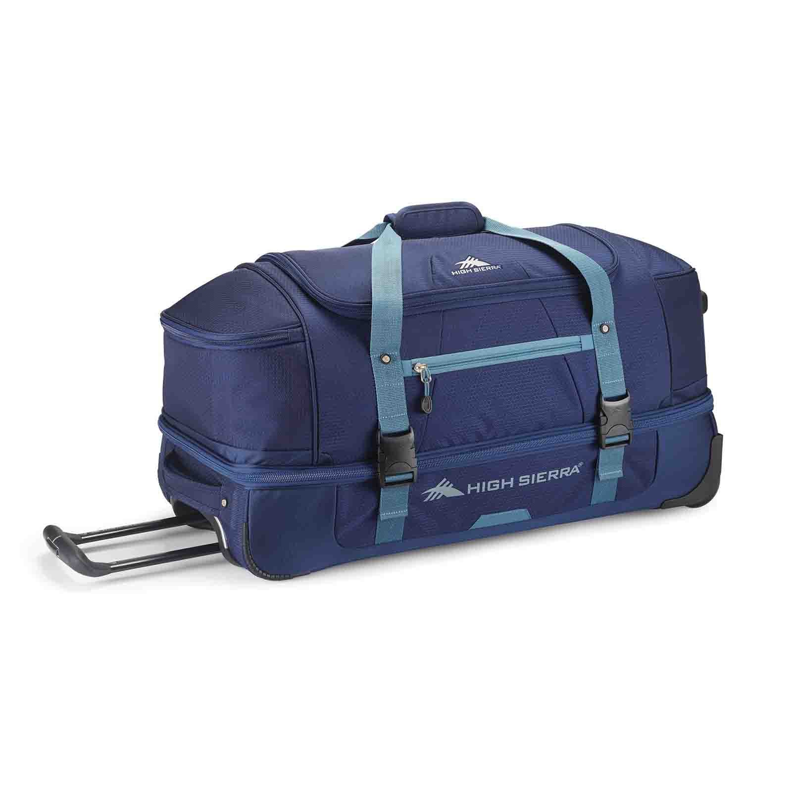 High-Sierra-Fairlead-71cm-Wheeled-Duffel-Navy-Front-Angle