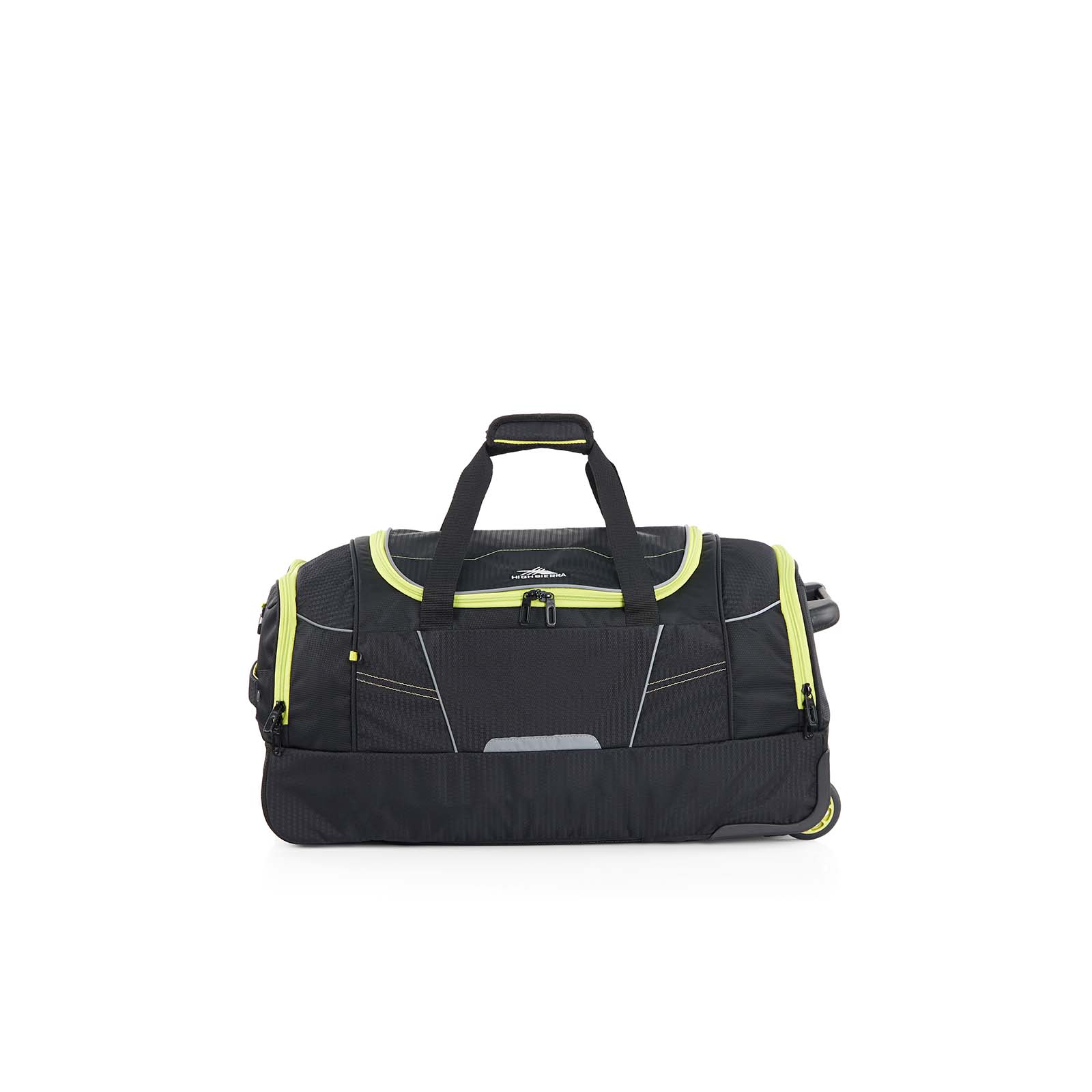 High-Sierra-Ultimate-Access-3-66cm-Wheeled-Duffel-Black-Lime-Front-LS