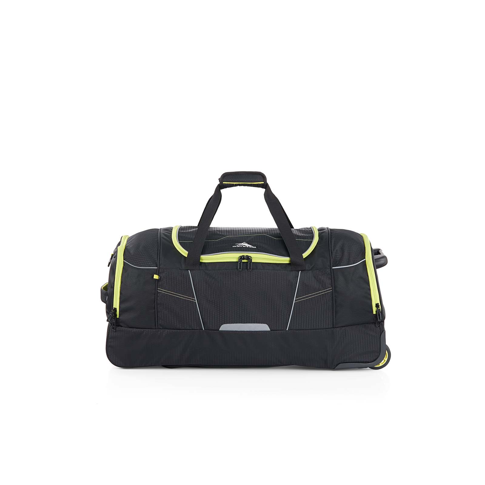 High-Sierra-Ultimate-Access-3-76cm-Wheeled-Duffel-Black-Lime-Front-LS