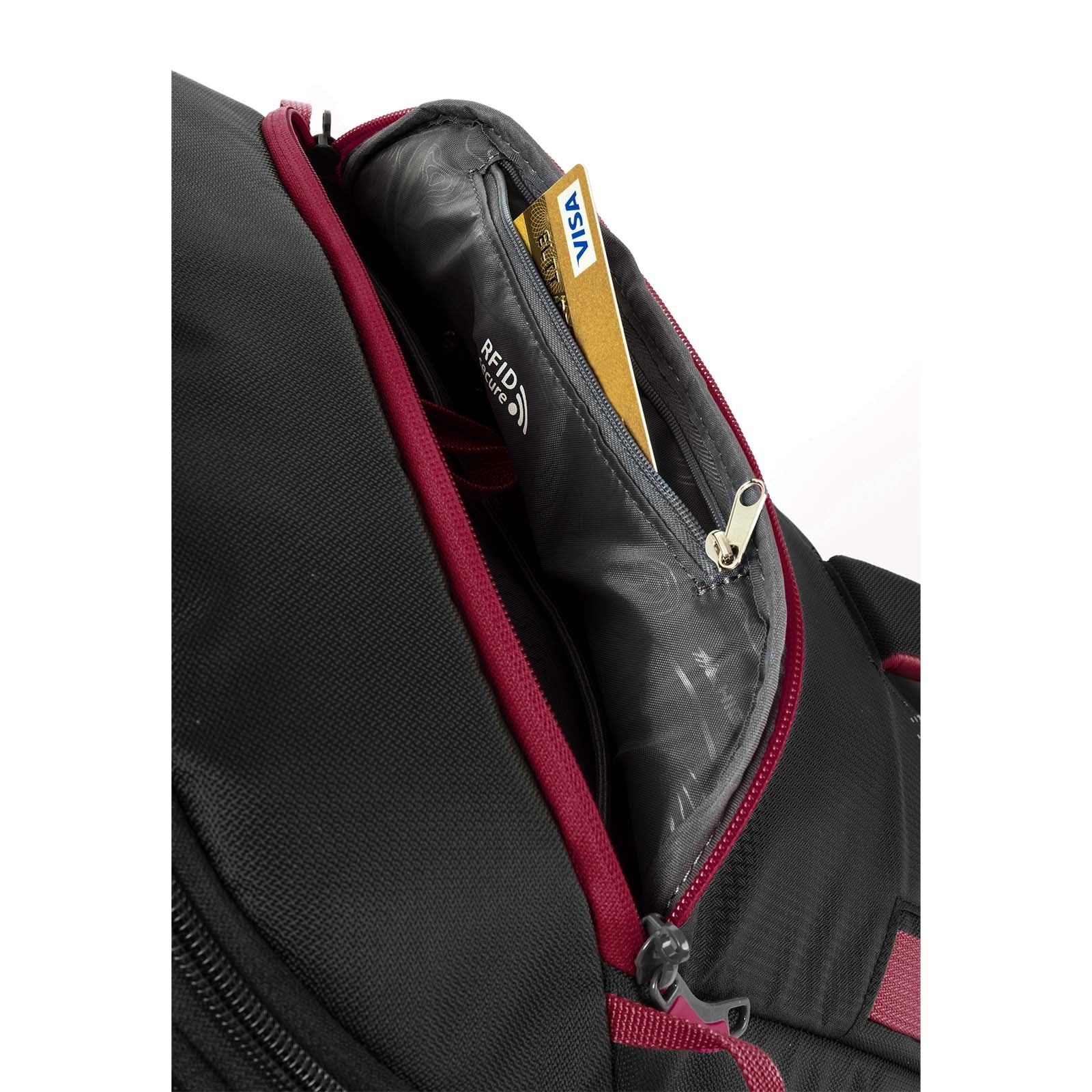     High_Sierra_Composite_V4_56cm_Carry-On_Wheeled_Duffel_Black_Red_RFID_Pocket