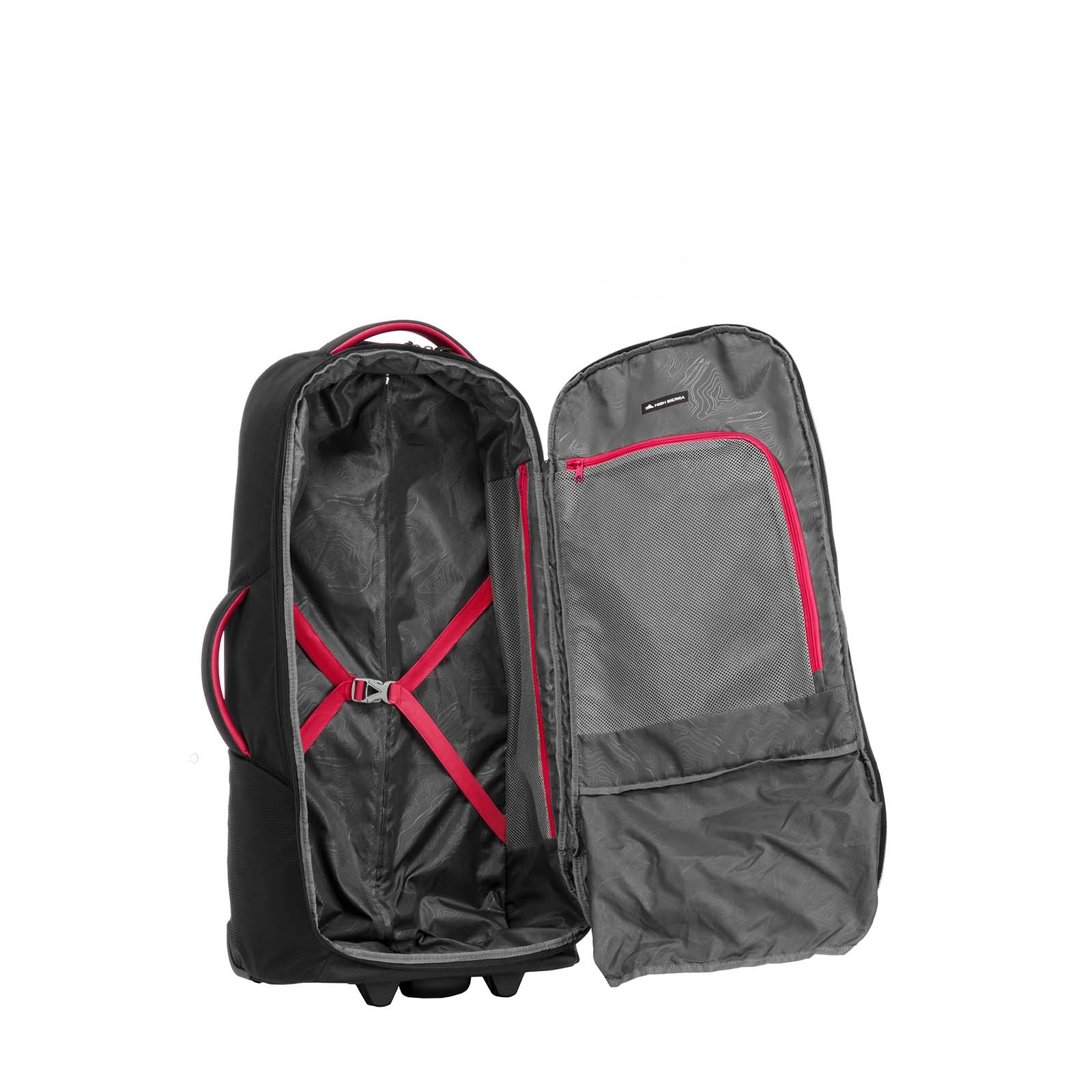     High_Sierra_Composite_V4_76cm_Carry-On_Wheeled_Duffel_Black_Red_Open