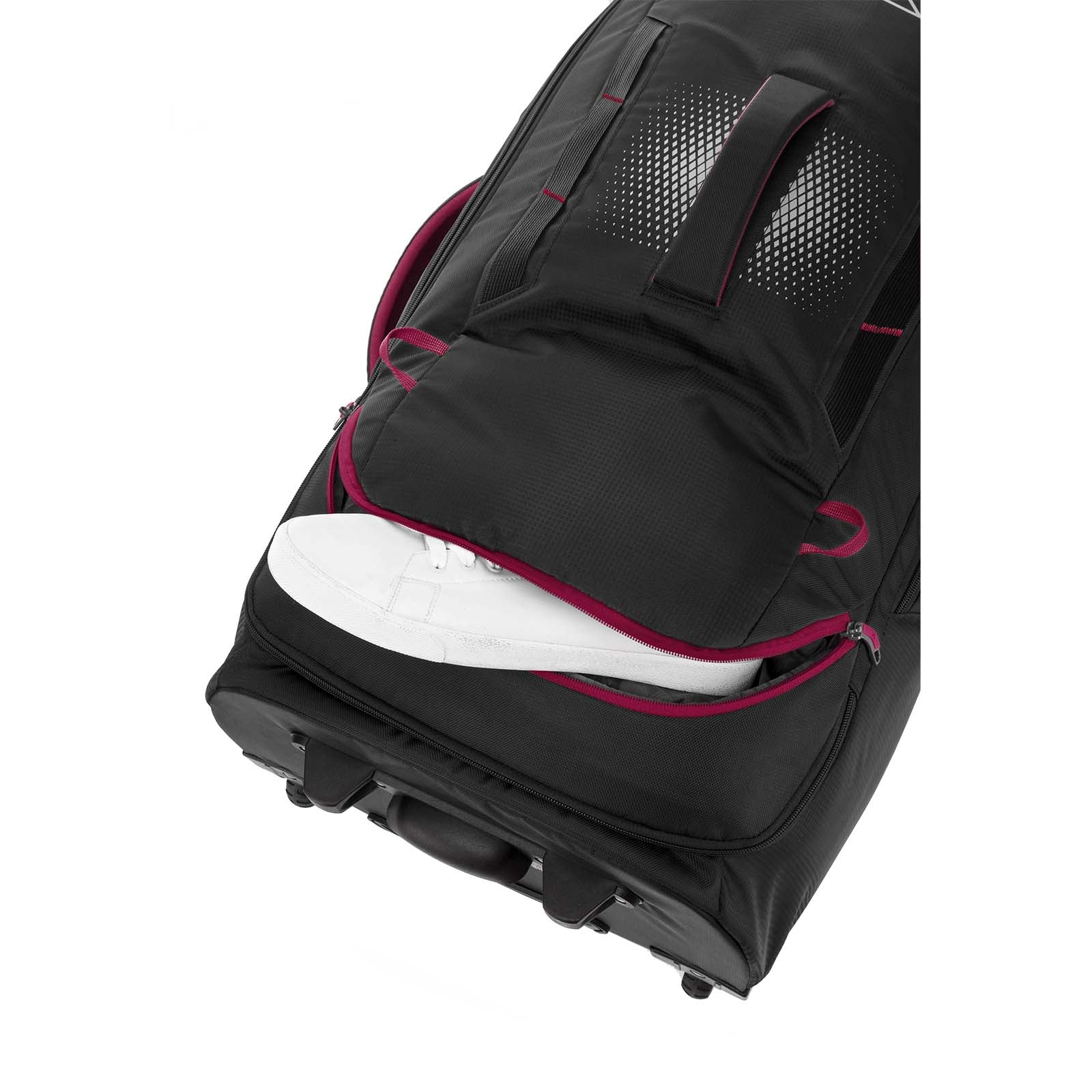    High_Sierra_Composite_V4_76cm_Carry-On_Wheeled_Duffel_Black_Red_Shoe_Bag