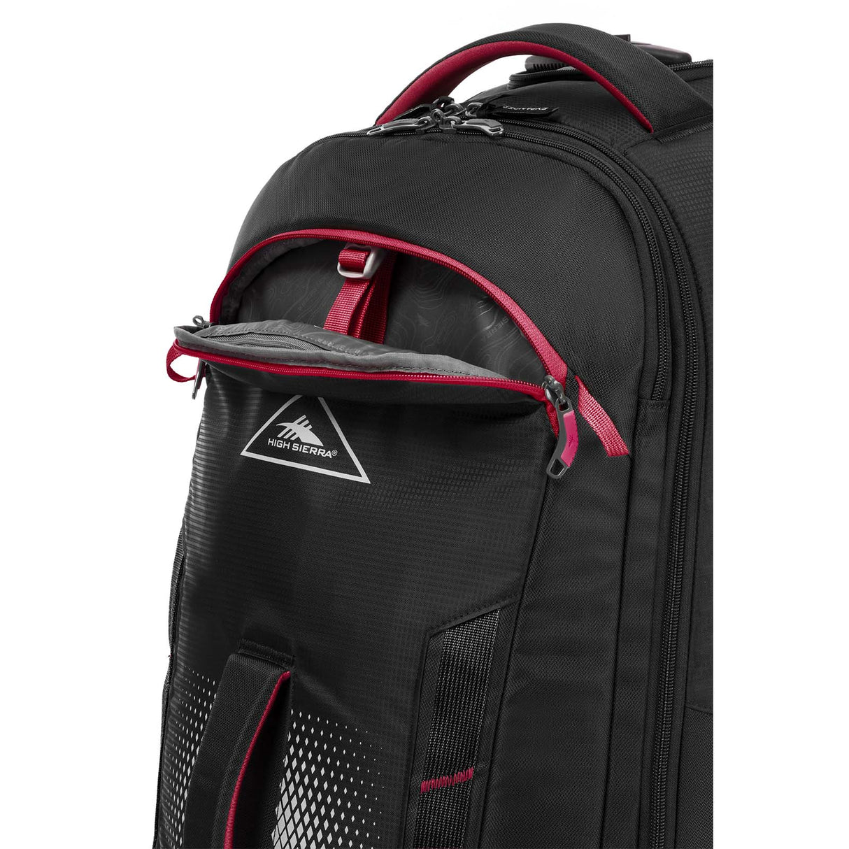     High_Sierra_Composite_V4_84cm_Carry-On_Wheeled_Duffel_Black_Red_Front_Pocket