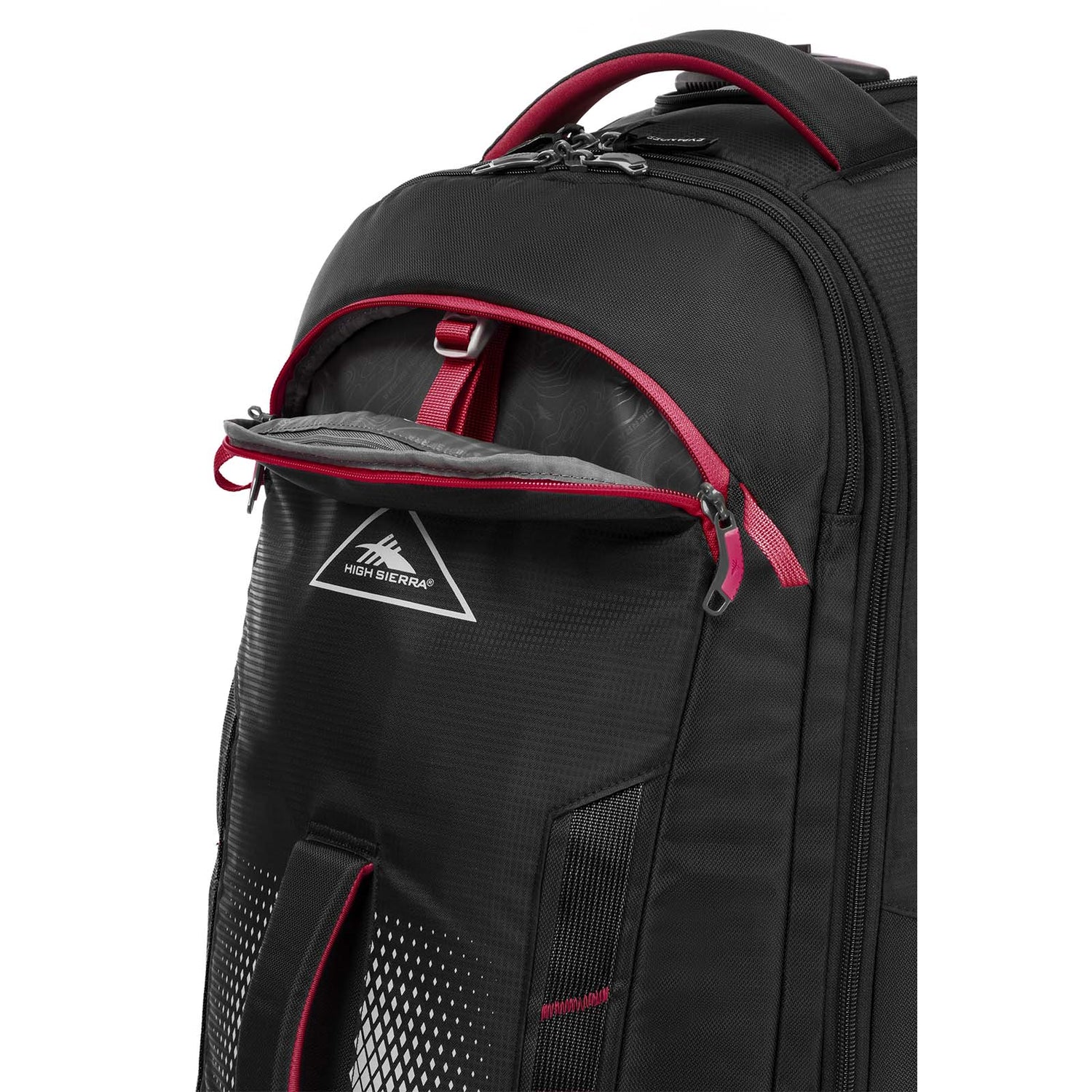     High_Sierra_Composite_V4_84cm_Carry-On_Wheeled_Duffel_Black_Red_Front_Pocket