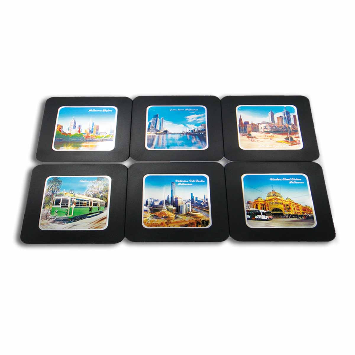 Coaster 6 Pcs Boxed Melbourne Scenes Foil