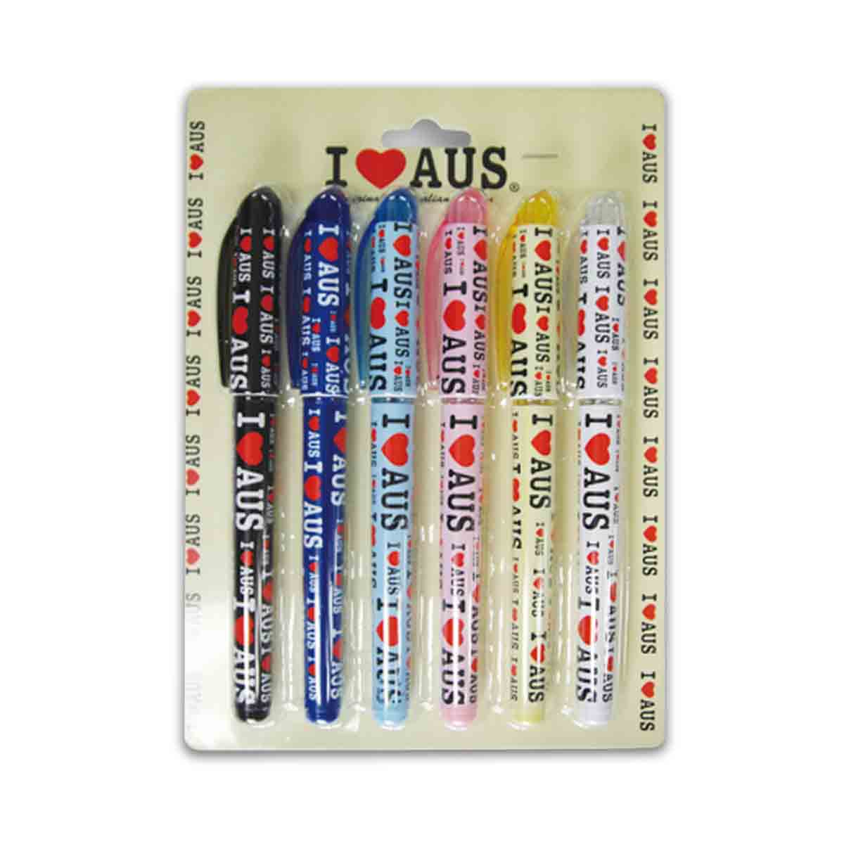 Pen 6 Pack I love Australia