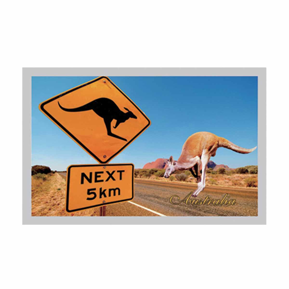 Magnet Foil LS Outback Kangaroo Road Sign Post