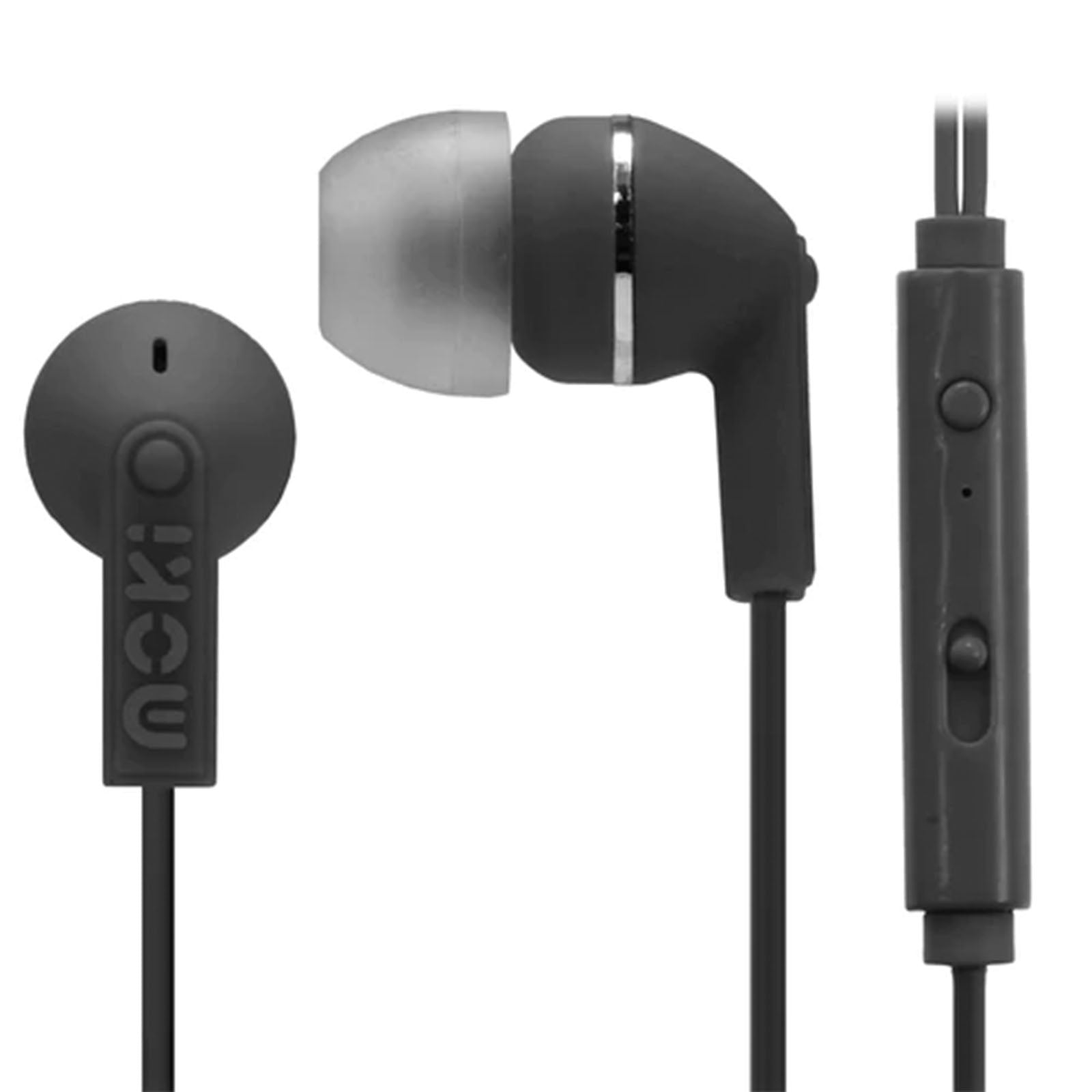 Moki Noise Isolation Earphones + Microphone Black