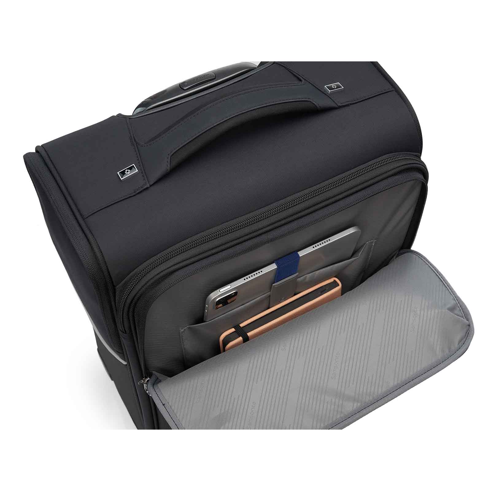 Samsonite-73h-55cm-Suitcase-Black-Front-Pocket