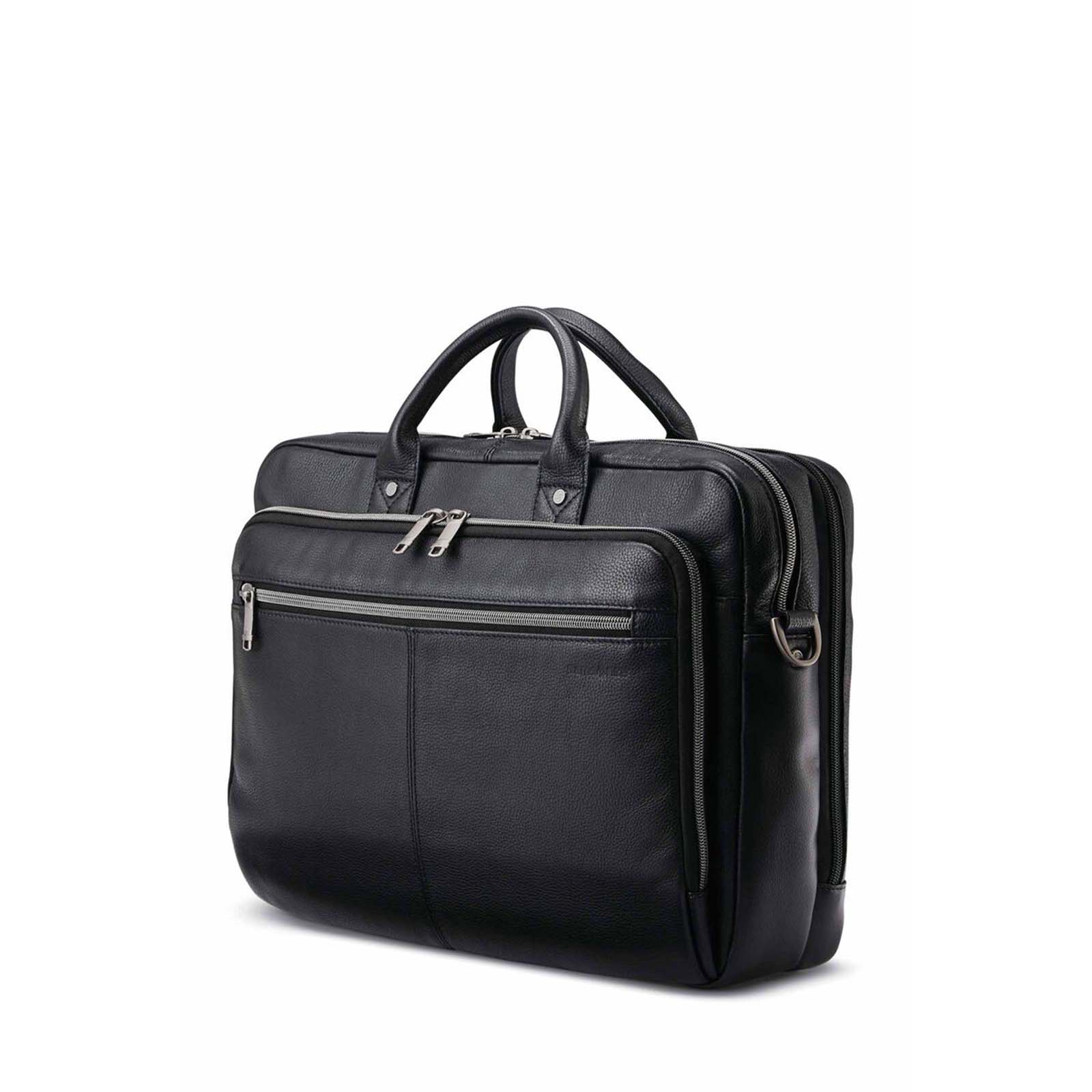 Samsonite-Classic-Leather-15-Inch-Top-Loader-Black-Front