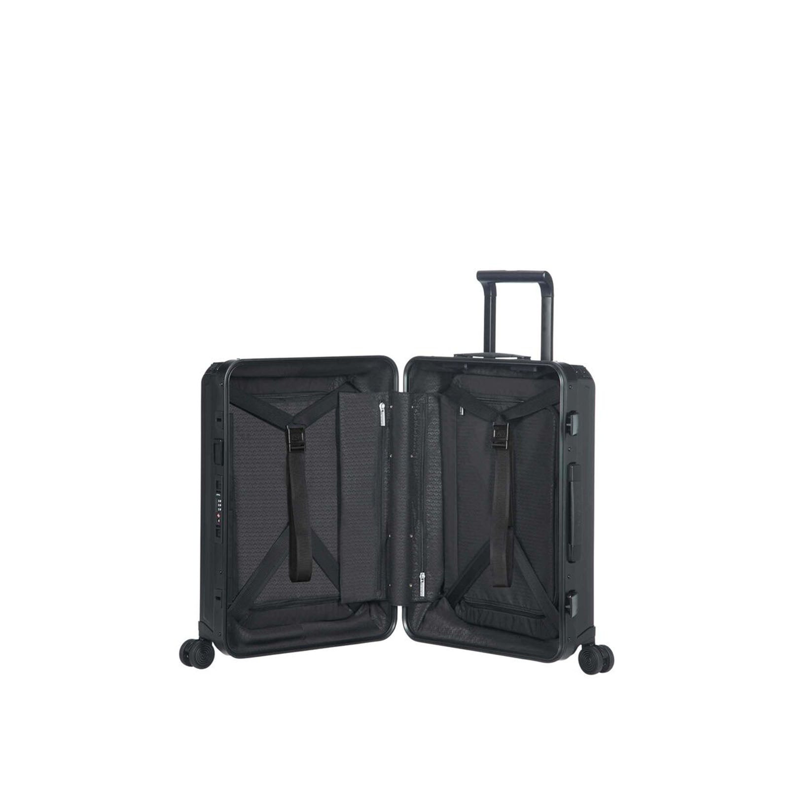 Samsonite-Lite-Box-Alu-55cm-Suitcase-Black-Open