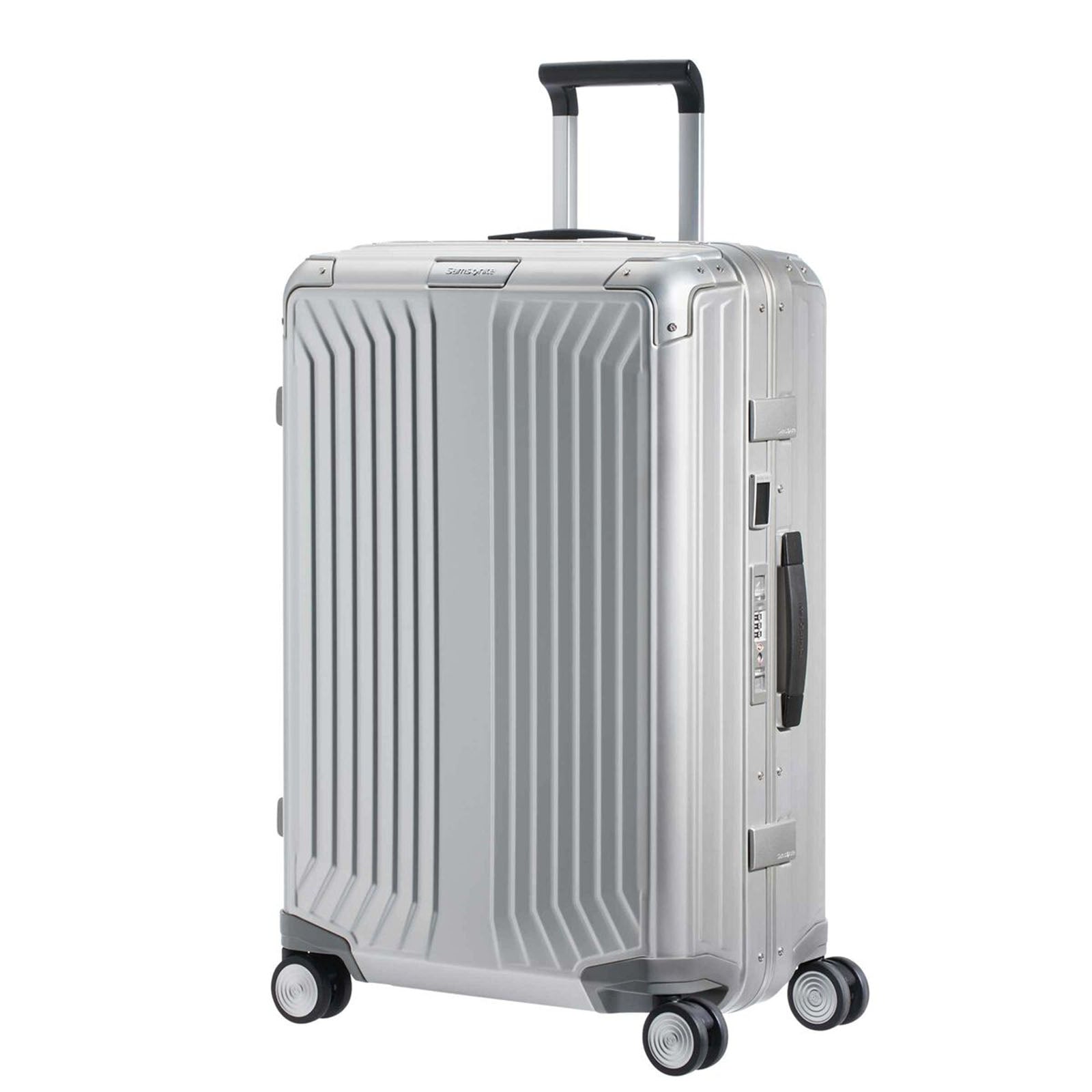 Samsonite-Lite-Box-Alu-69cm-Suitcase-Aluminium-Front-Angle