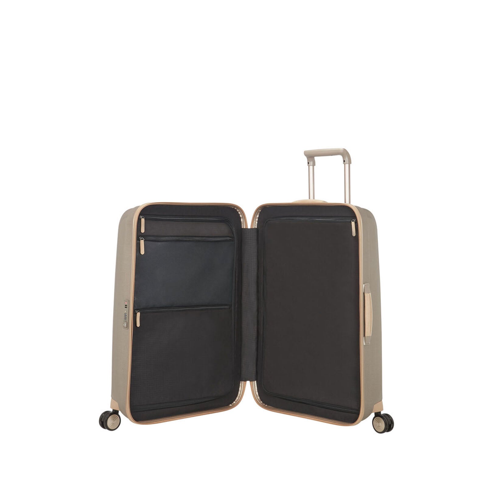 Samsonite-Lite-Cube-Prime-76cm-Suitcase-Ivory-Gold-Open