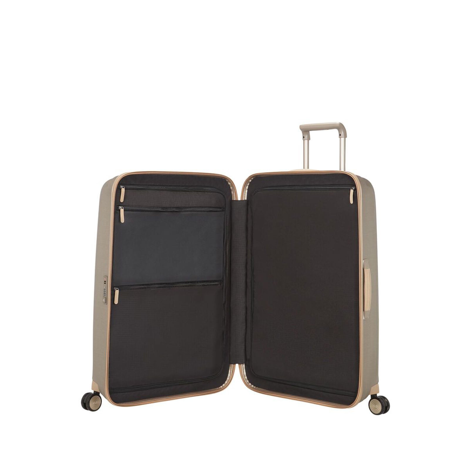 Samsonite-Lite-Cube-Prime-82cm-Suitcase-Ivory-Gold-Open
