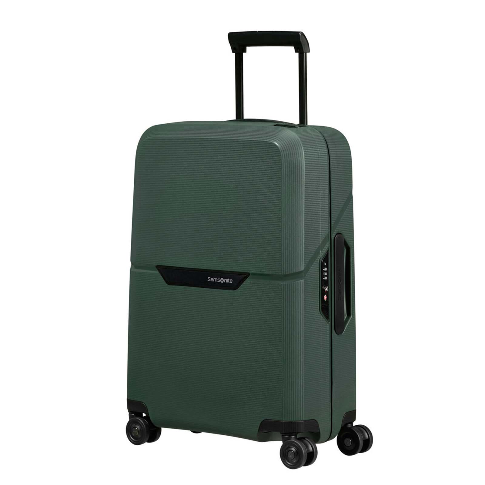 Samsonite-Magnum-Eco-55cm-Carry-On-Suitcase-Forest-Green-Front-Angle