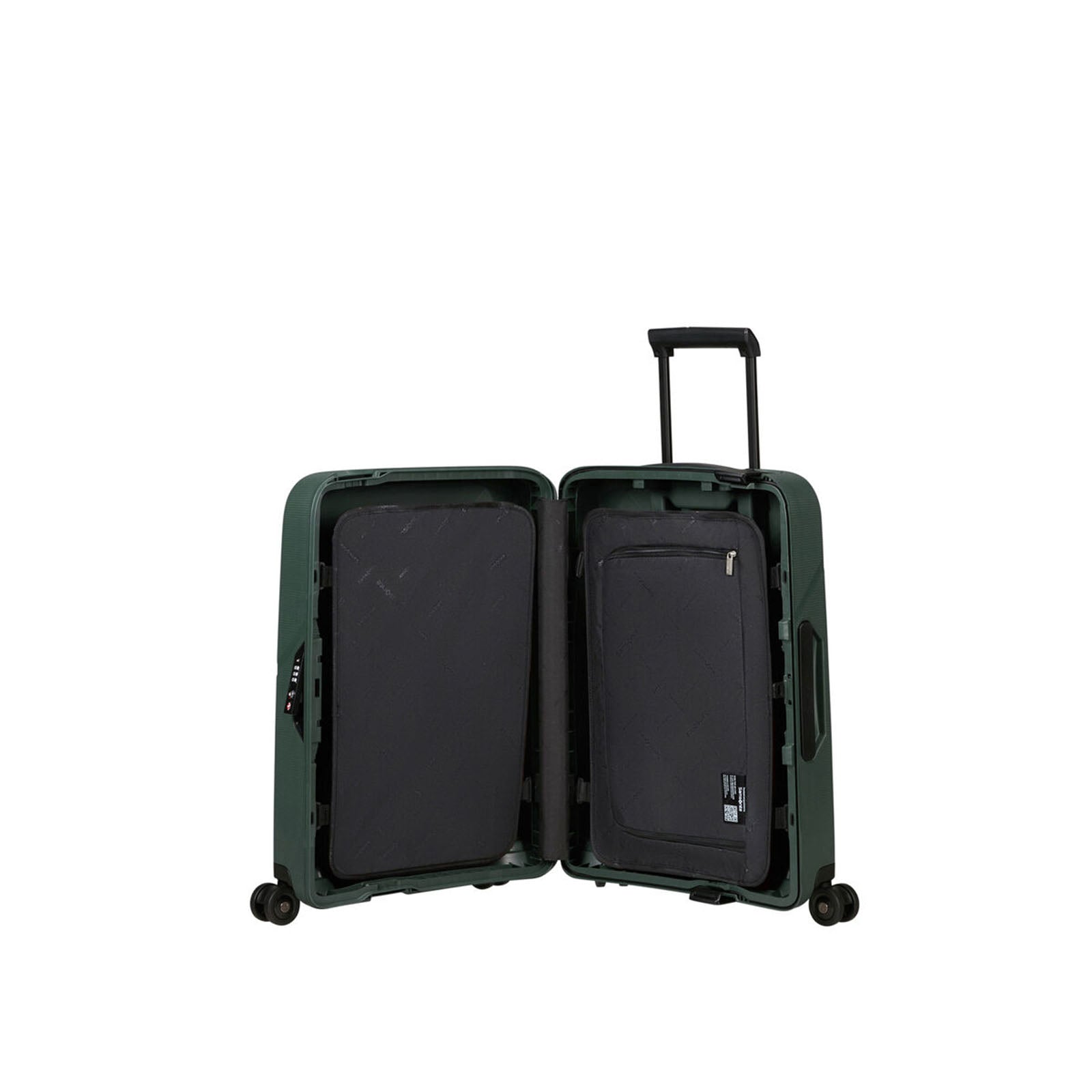 Samsonite-Magnum-Eco-55cm-Carry-On-Suitcase-Forest-Green-Open