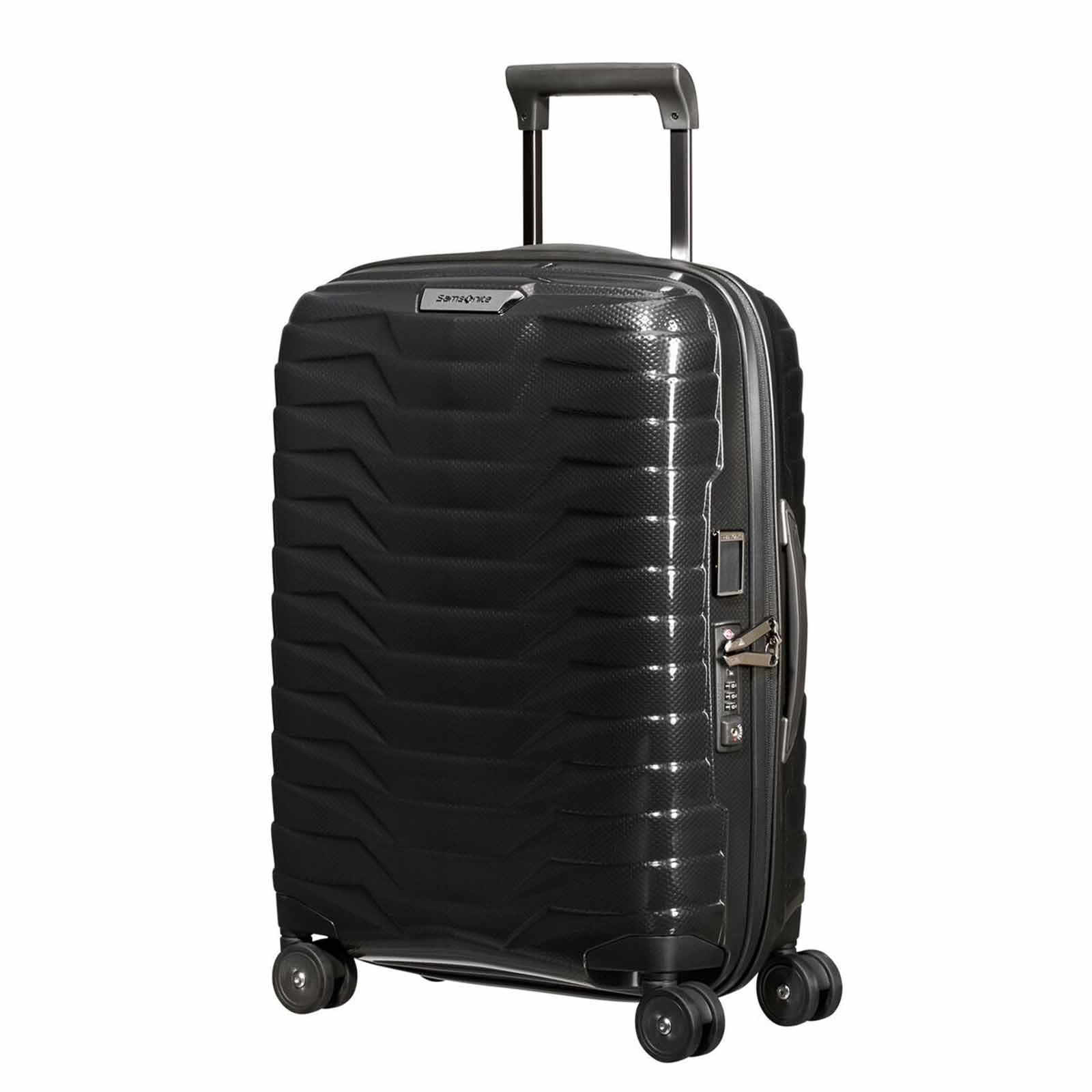 Samsonite-Proxis-55cm-Suitcase-Black-Front-Angle