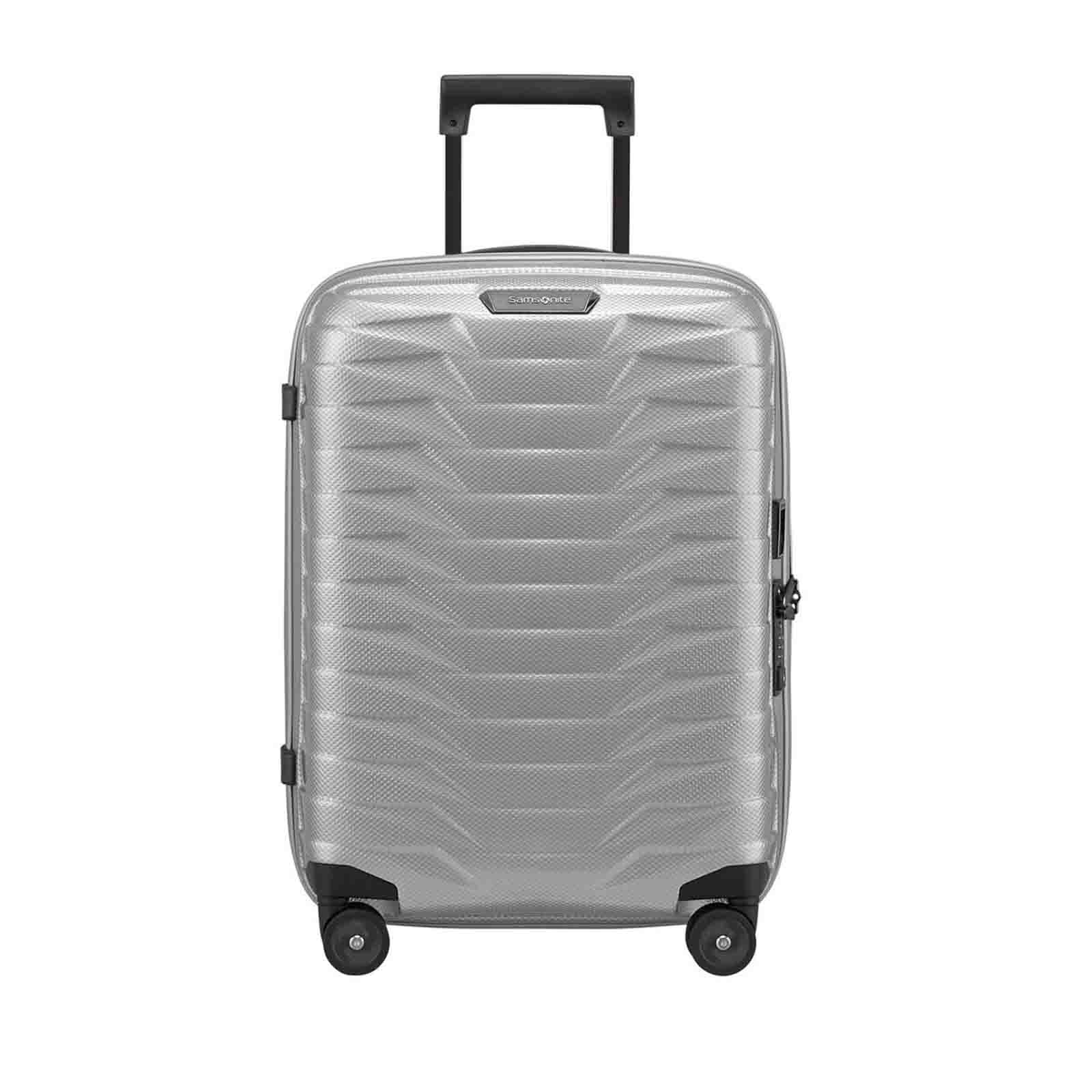 Samsonite-Proxis-55cm-Suitcase-Silver-Front