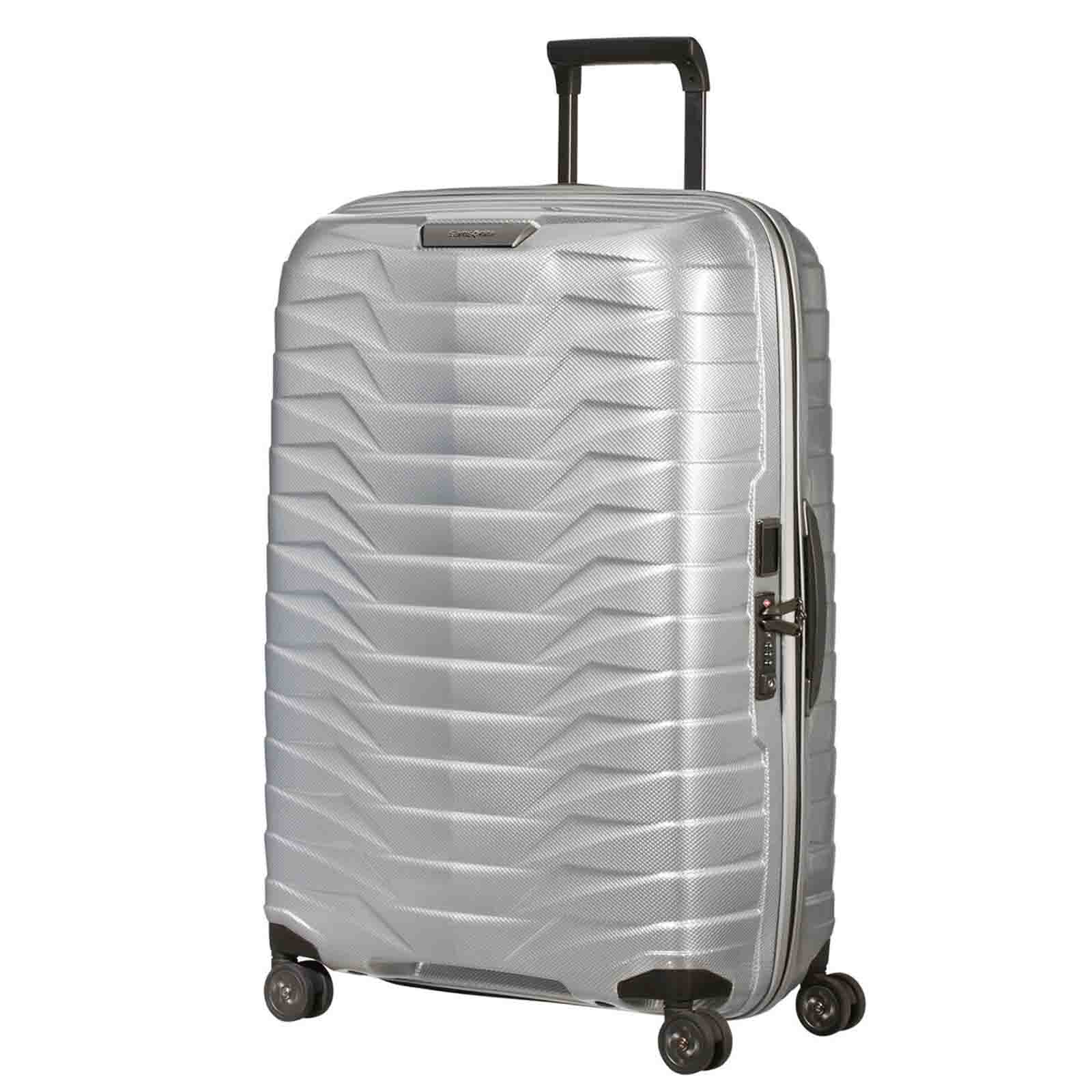 Samsonite-Proxis-75cm-Suitcase-Silver-Front-Angle