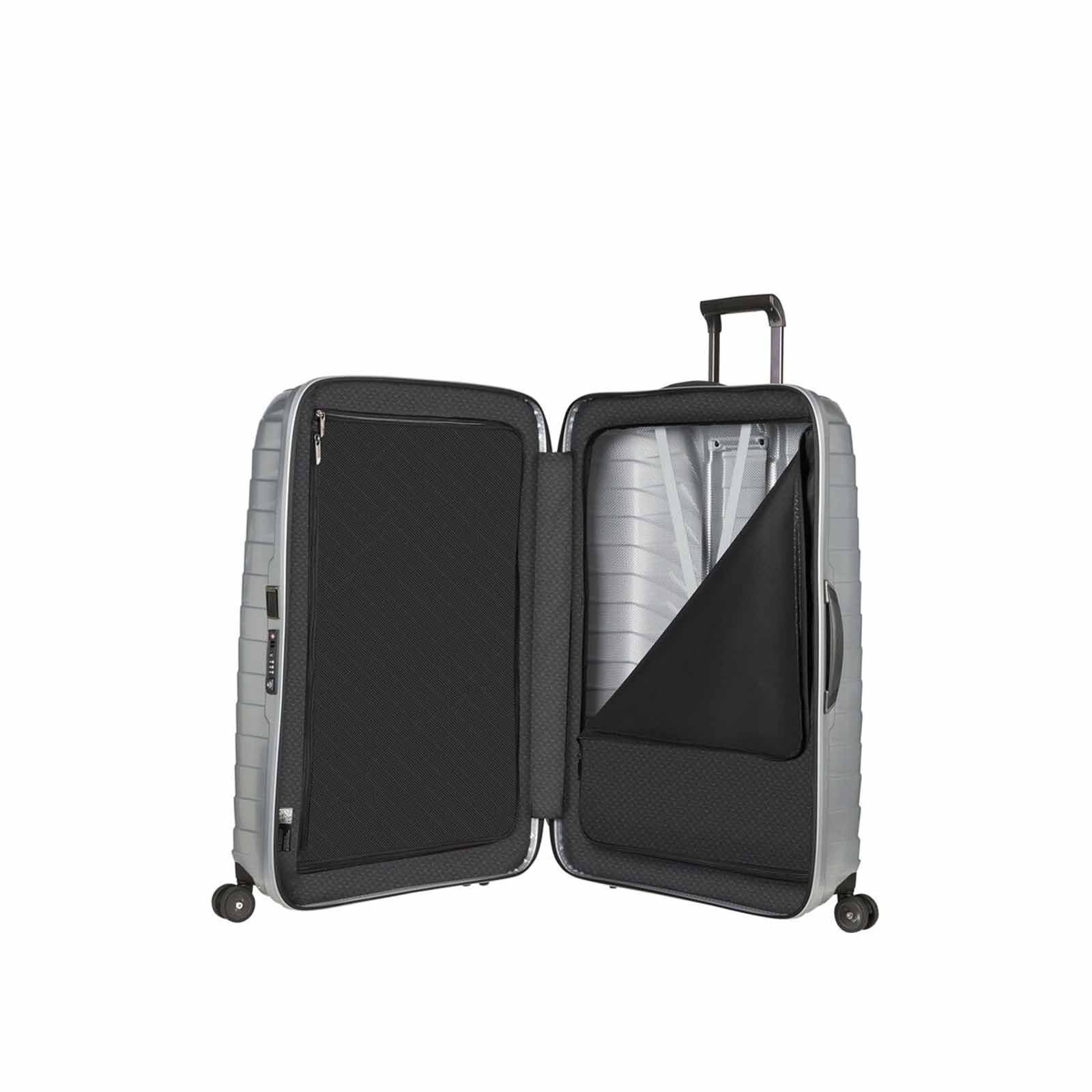 Samsonite-Proxis-81cm-Suitcase-Silver-Open