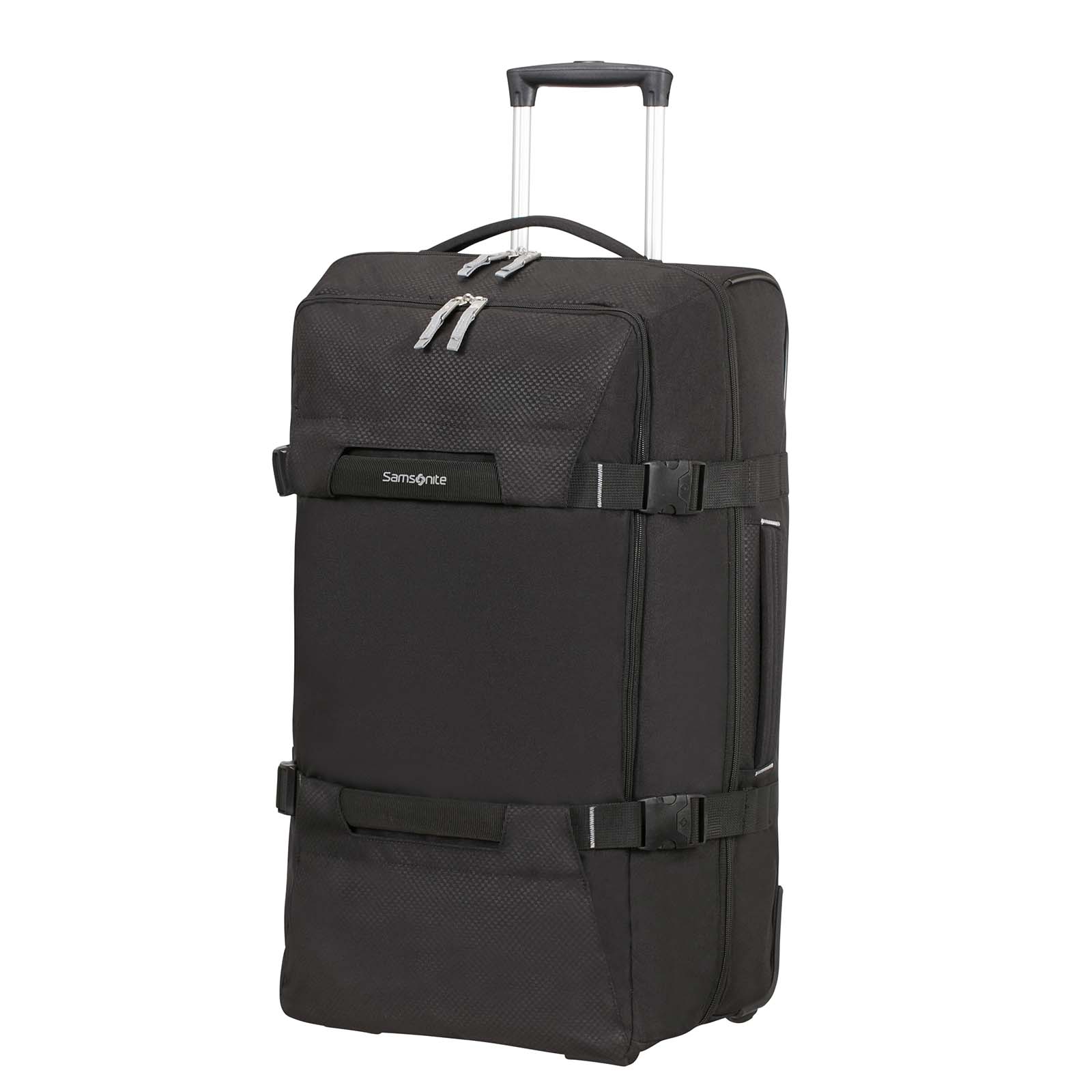 Samsonite-Sonora-68cm-Wheeled-Duffel-Black-Front-Angle