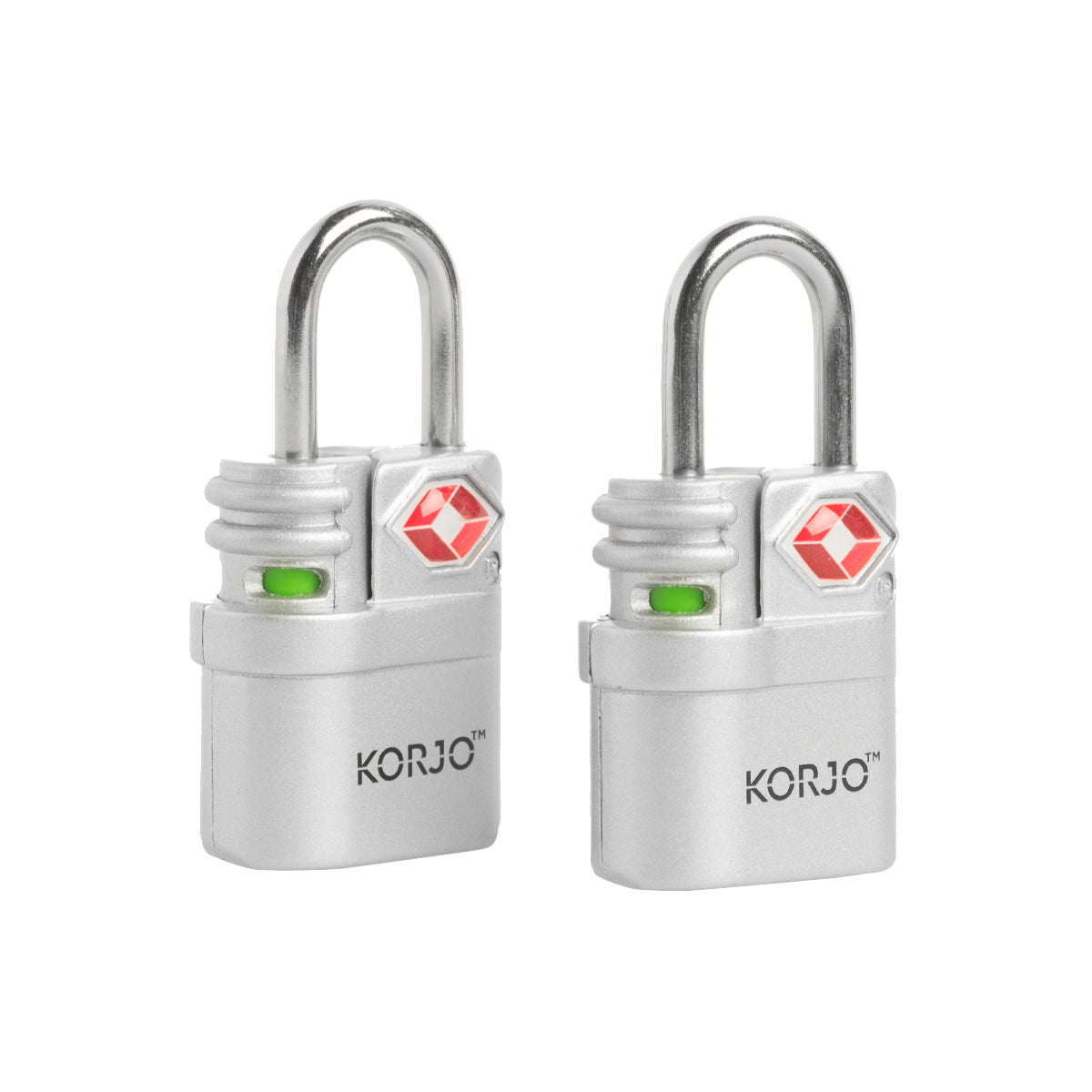 Korjo TSA Keyed Locks With Indicator Duo Pack