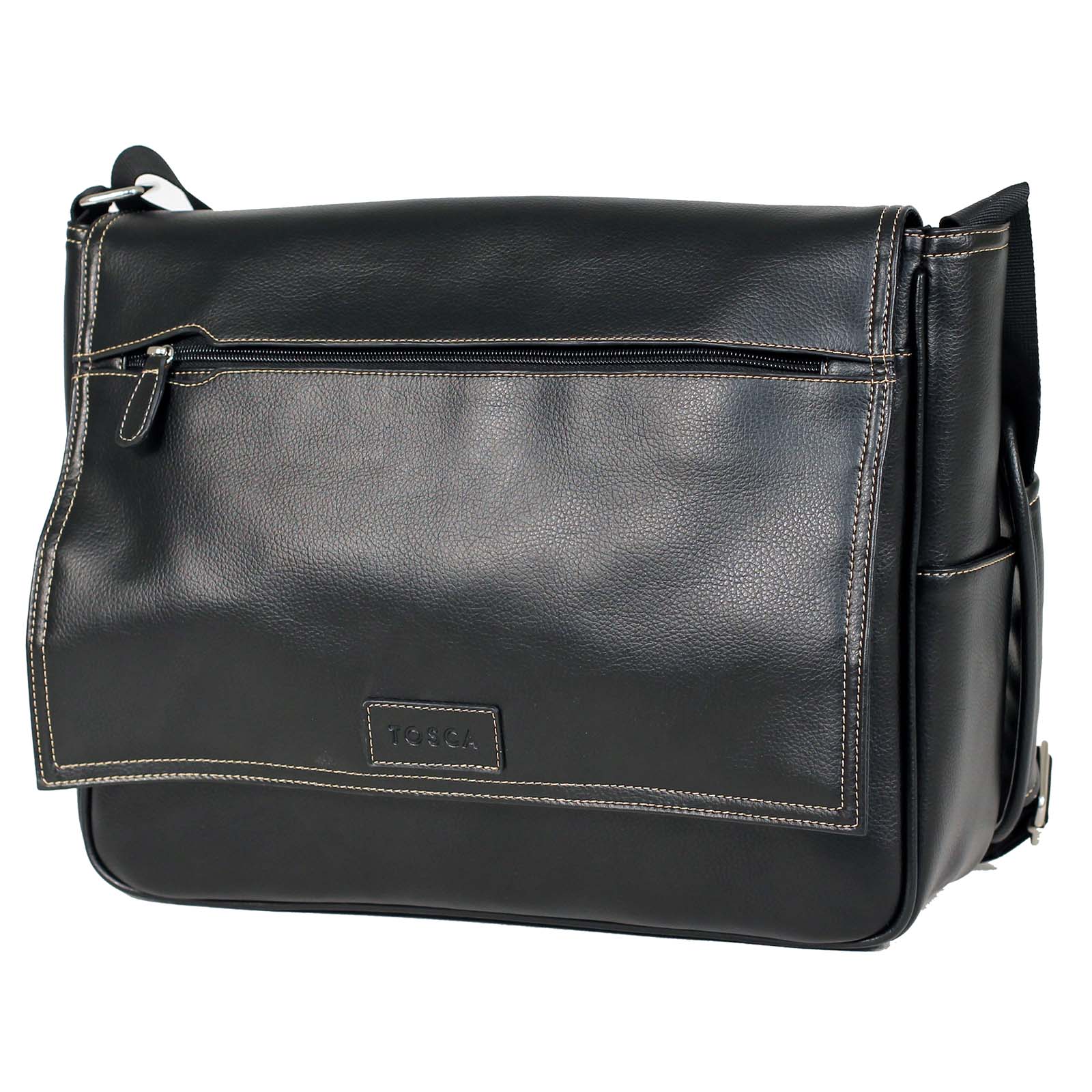 Tosca_Business_PVC_15.4inch_Laptop_Messenger_Bag_Black_Front.jpg