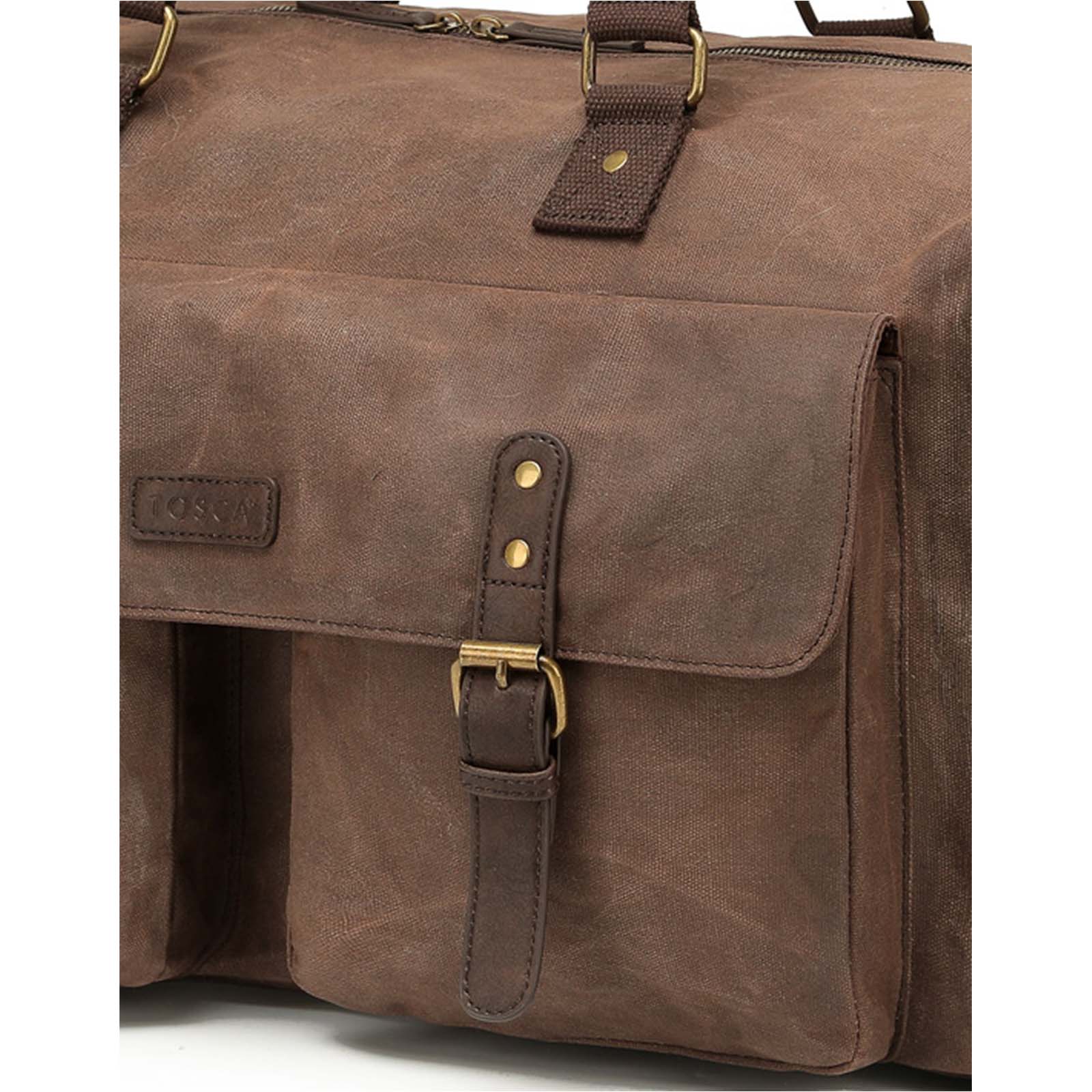 Tosca_Waxed_Canvas_Duffel_Bag_With_Pockets_Brown_Close.jpg