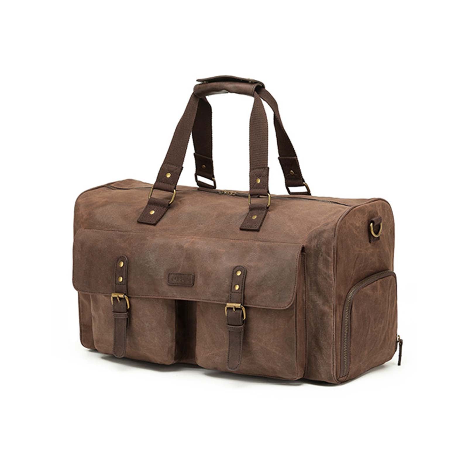 Tosca_Waxed_Canvas_Duffel_Bag_With_Pockets_Brown_Front.jpg