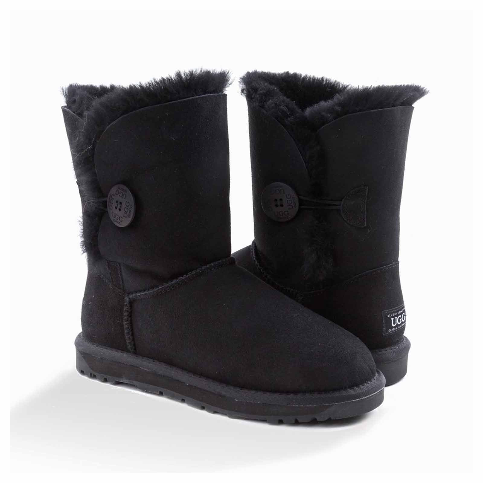 Ugg Boots Classic Short Button Black 38
