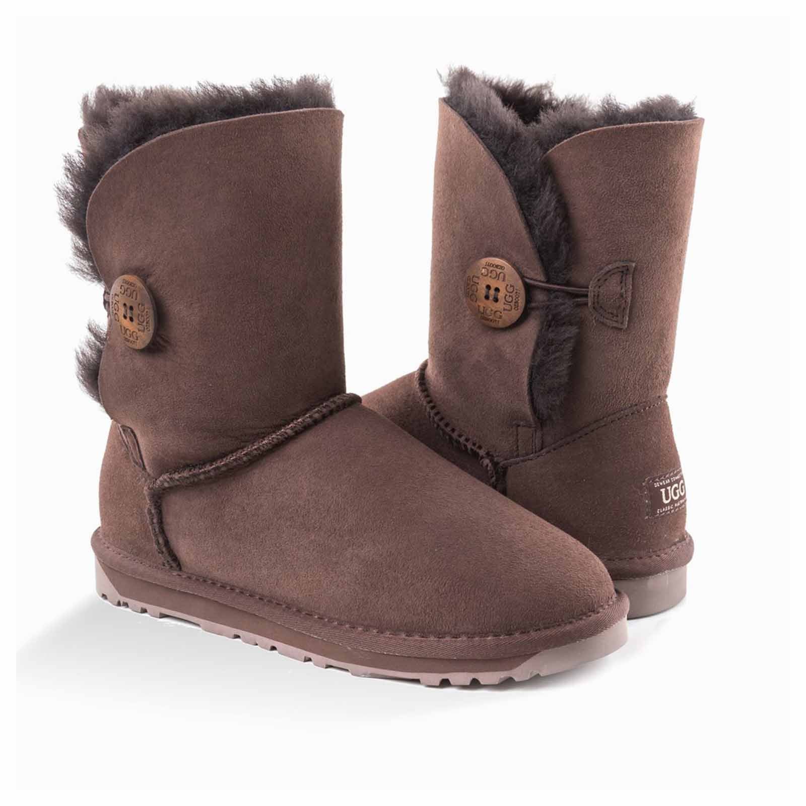 Ugg Boots Classic Short Button Chocolate 41